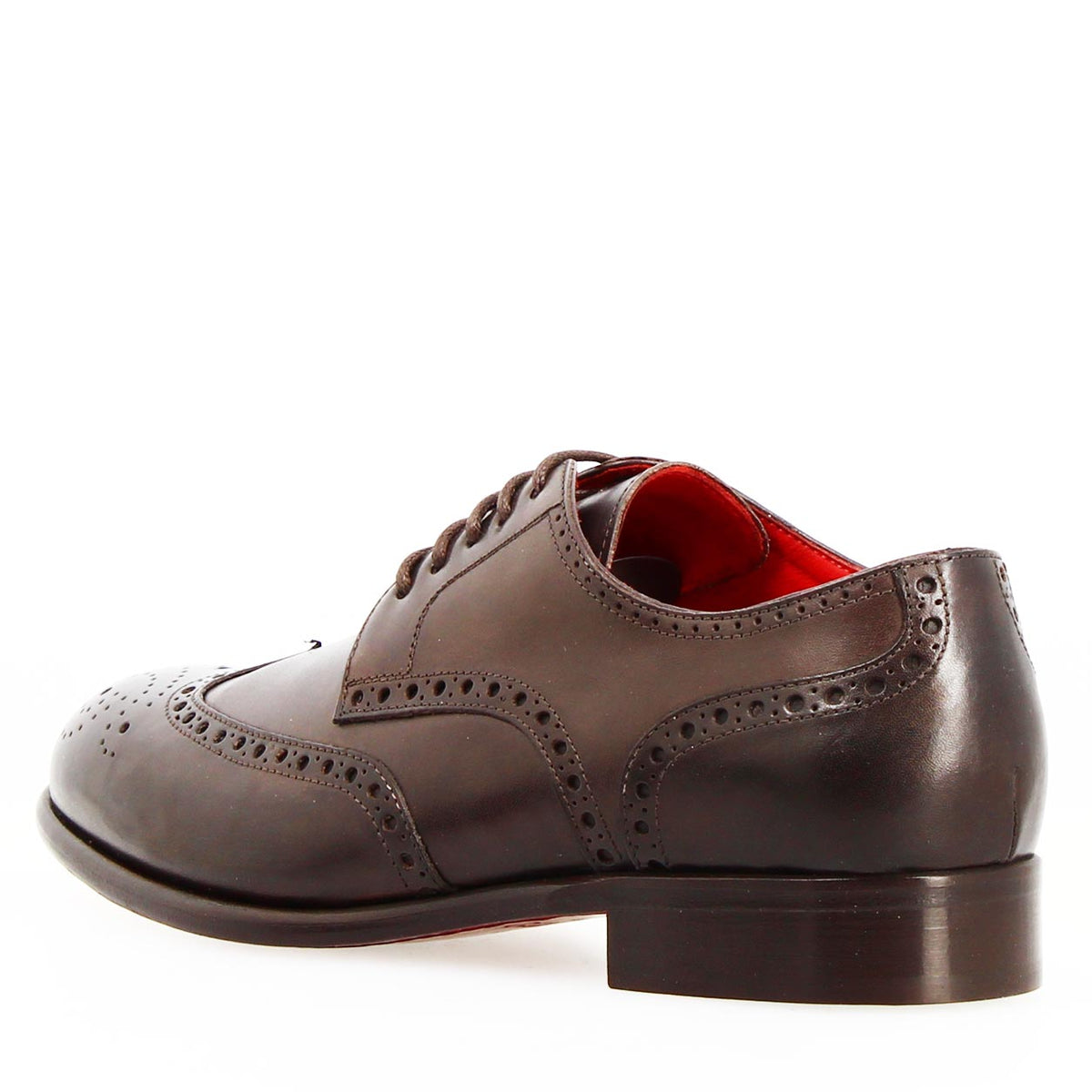 Derby brogue marrone scuro da uomo Ottaviano - LeonardoShoes