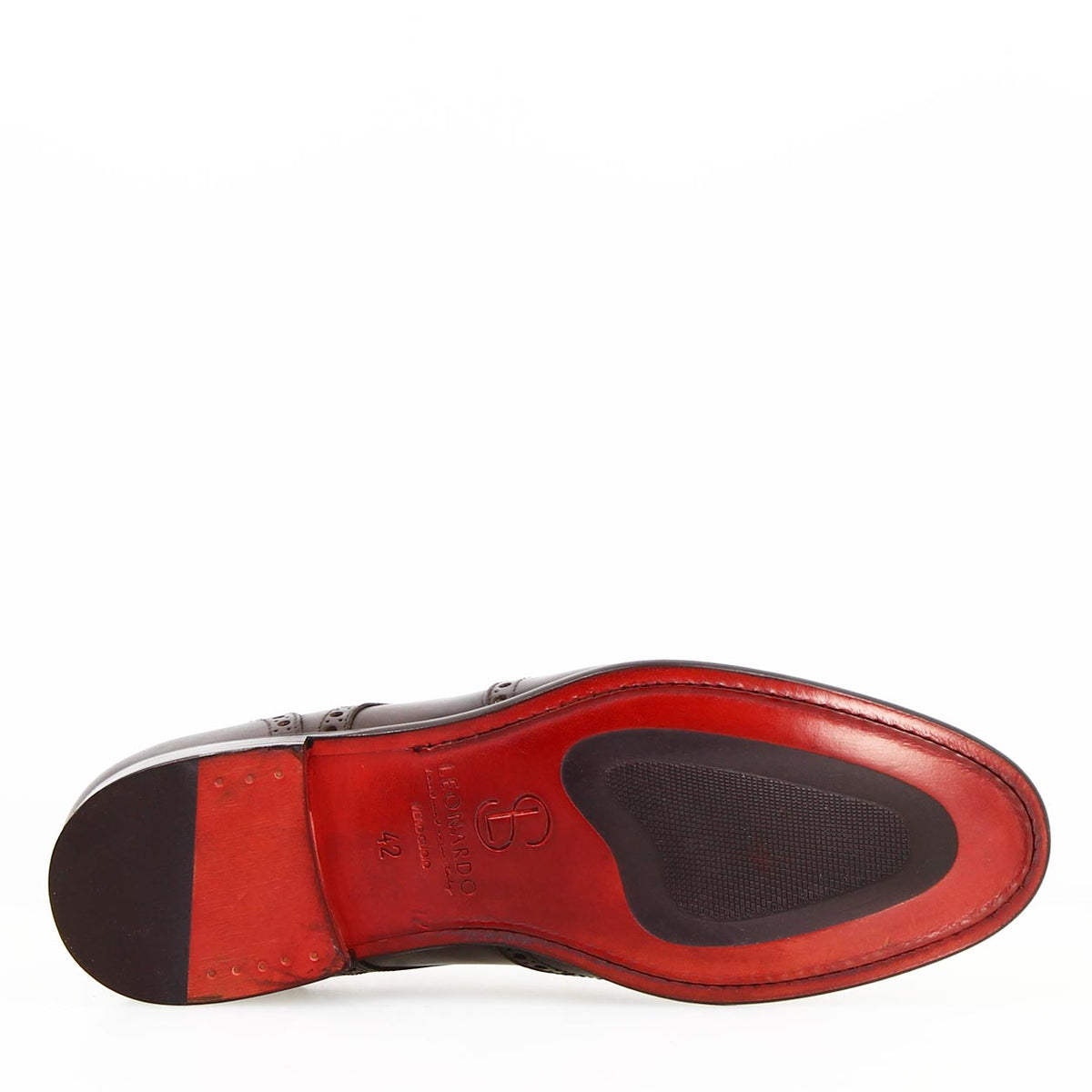 Derby brogue marrone scuro da uomo Ottaviano - LeonardoShoes