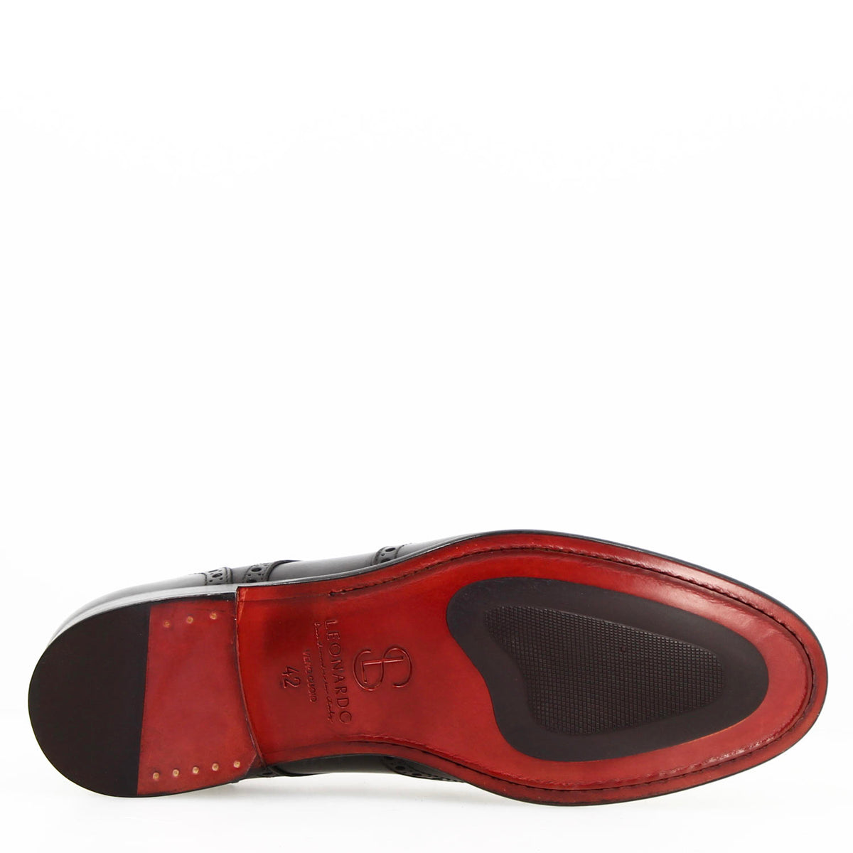 Derby brogue nero da uomo Ottaviano - LeonardoShoes