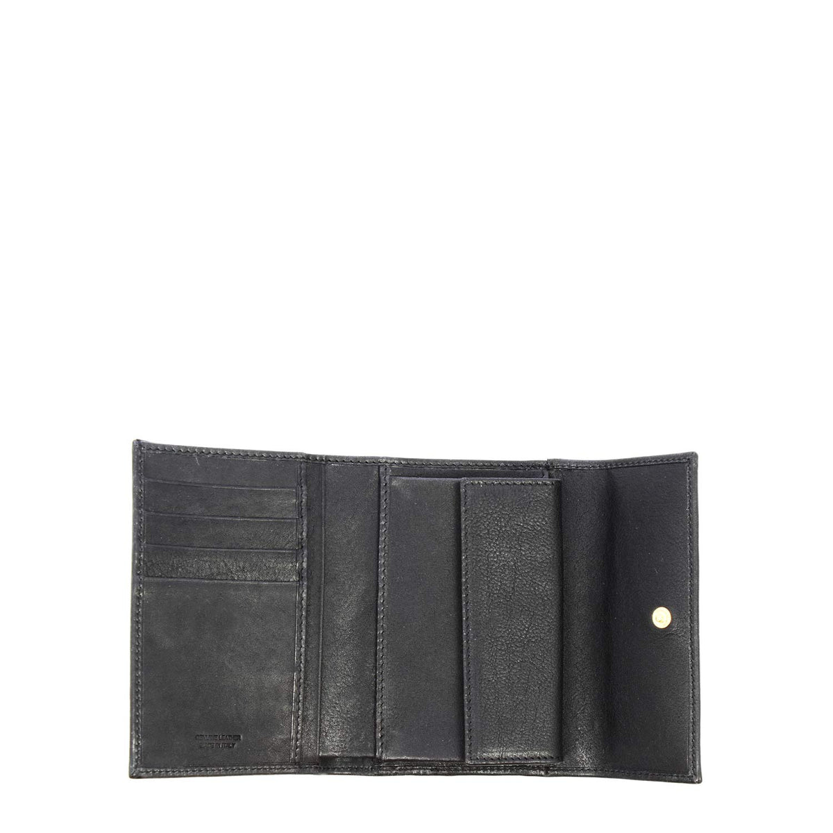 Portafoglio in pelle con porta tessere banconote e tasca monete P1 nero