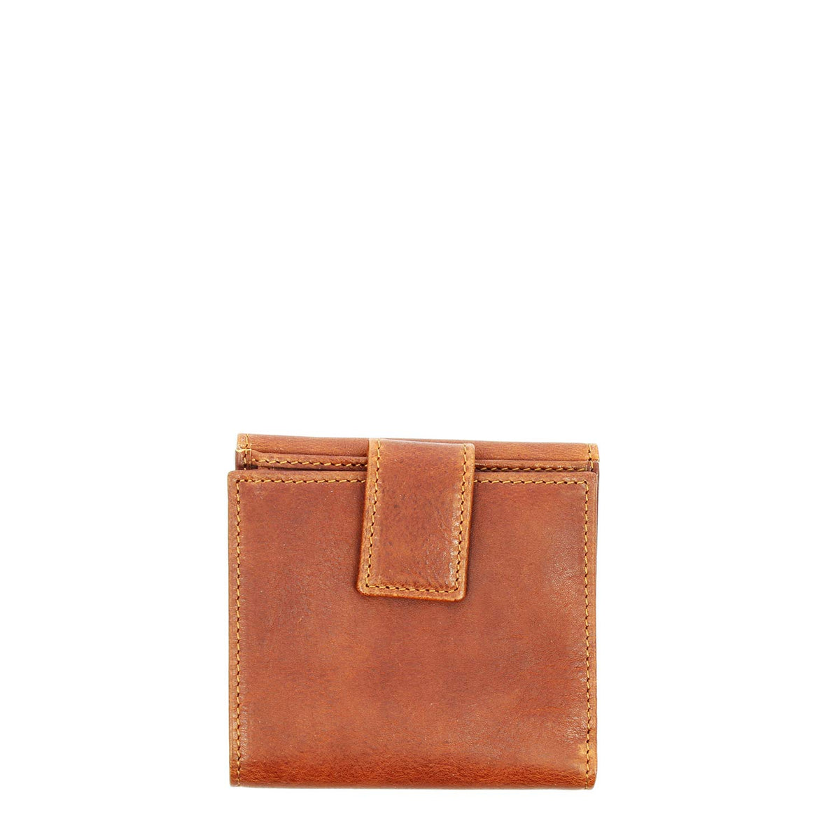 Portafoglio in pelle marrone con porta tessere banconote e tasca monete P2