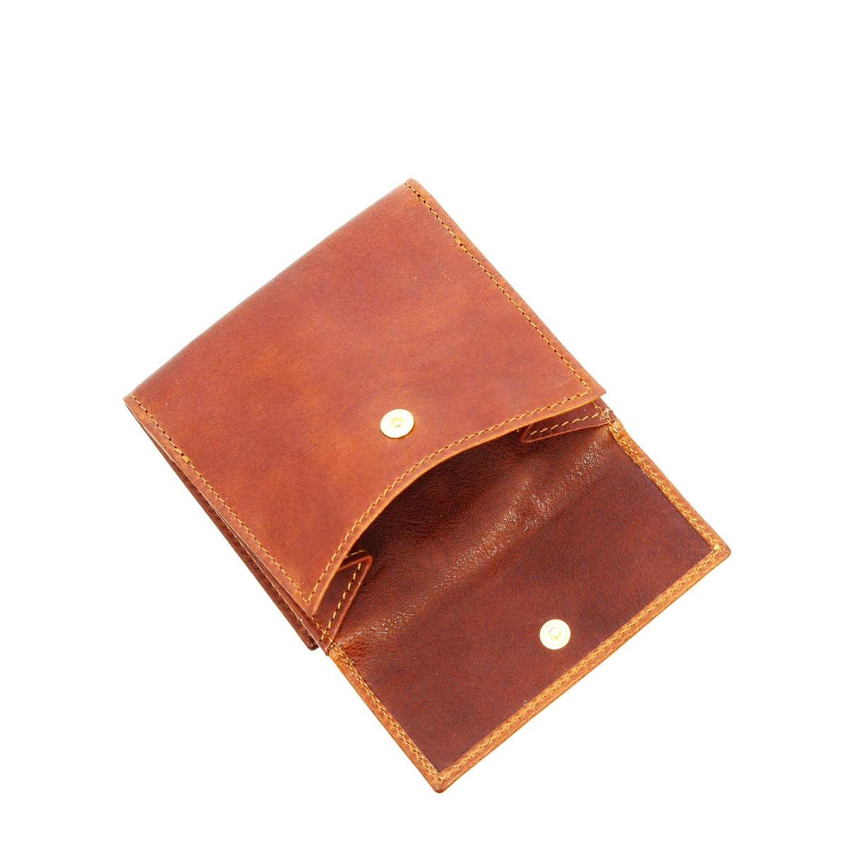 Portafoglio in pelle marrone con porta tessere banconote e tasca monete P2