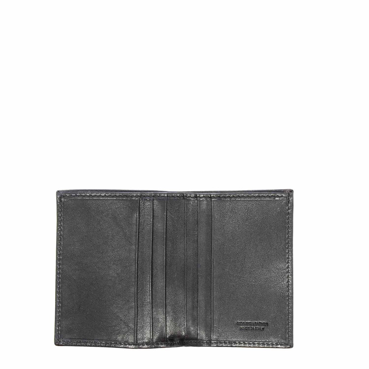 Portafoglio nero in pelle con porta tessere e banconote P3