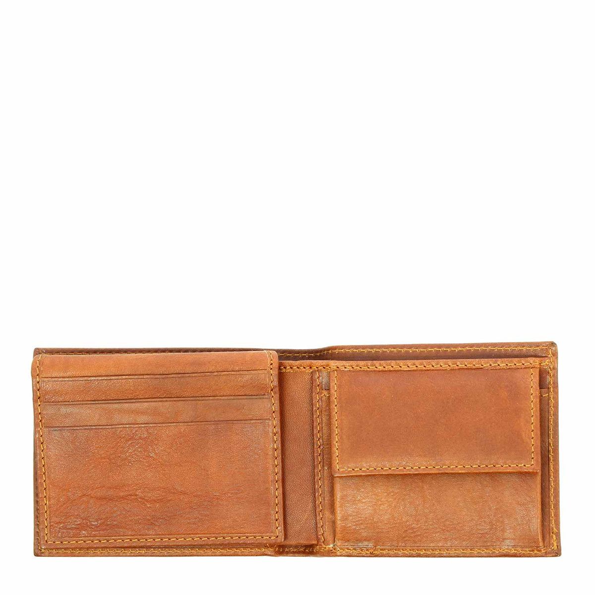 Portafoglio in pelle marrone con porta tessere monete e banconote P4 - LeonardoShoes