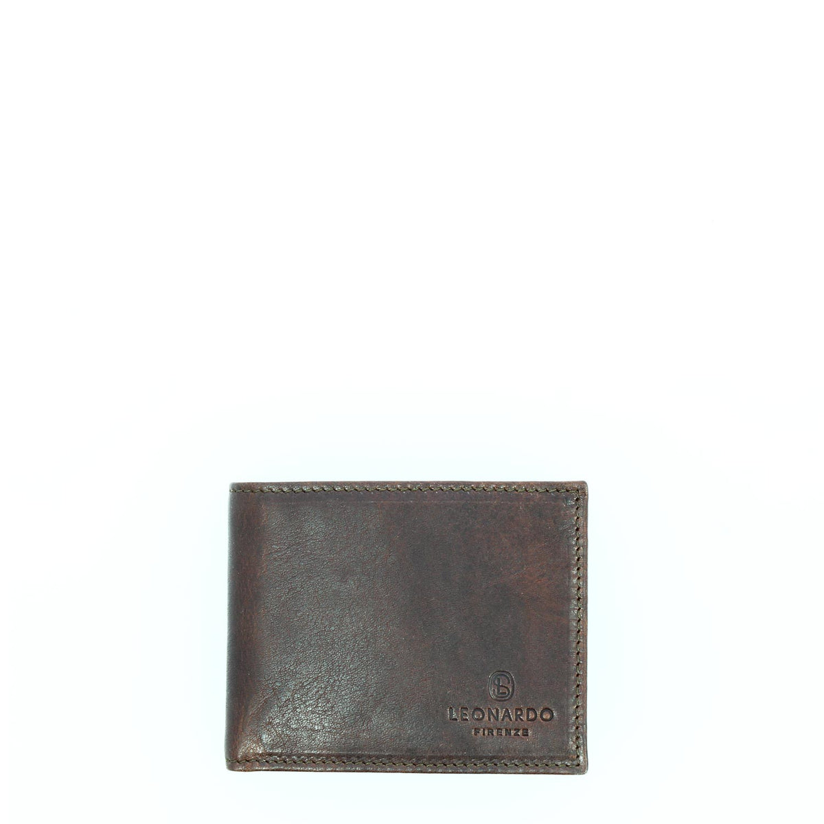 Portafoglio in pelle marrone scuro con porta tessere monete e banconote P4