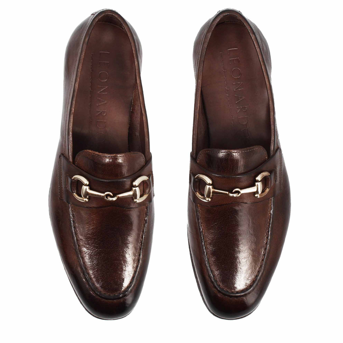 Mocassino marrone scuro artigianale da uomo con fibbia in pelle pregiata - LeonardoShoes