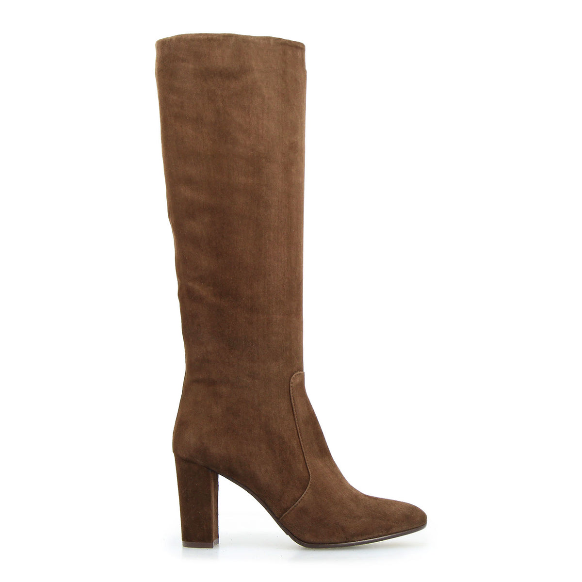 Signoria - Stivale tacco alto da donna in camoscio marrone scuro