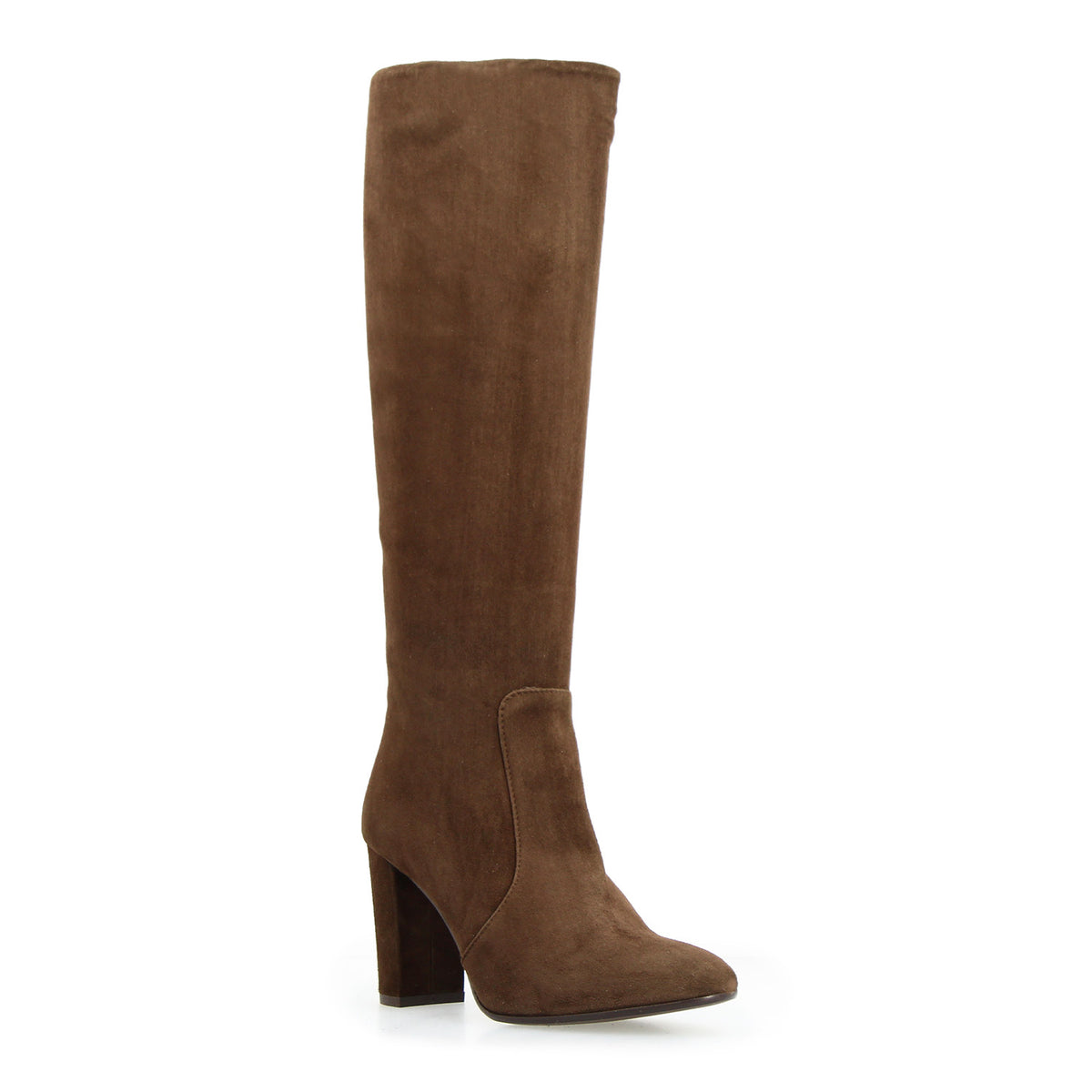 Signoria - Stivale tacco alto da donna in camoscio marrone scuro