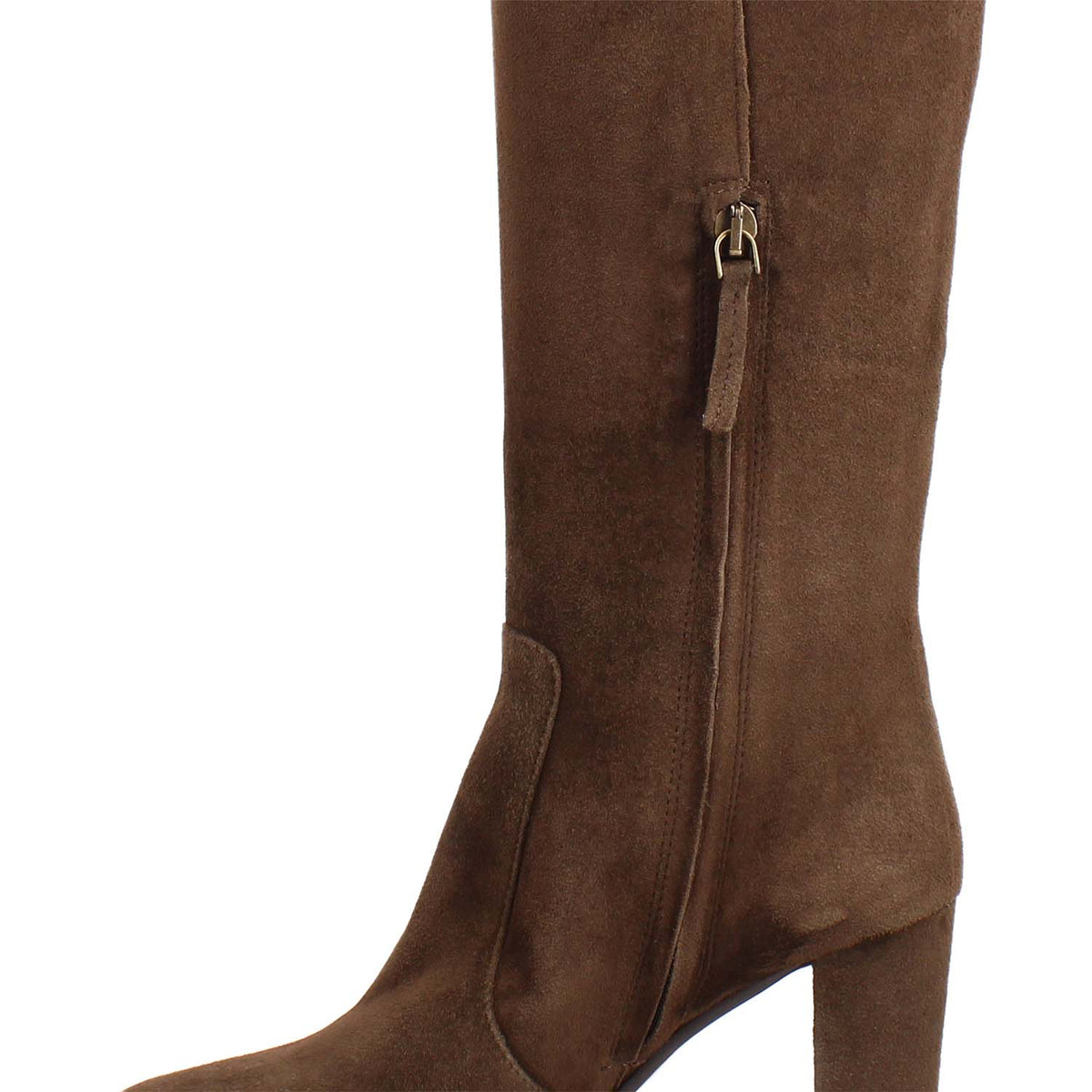 Signoria - Stivale tacco alto da donna in camoscio marrone scuro