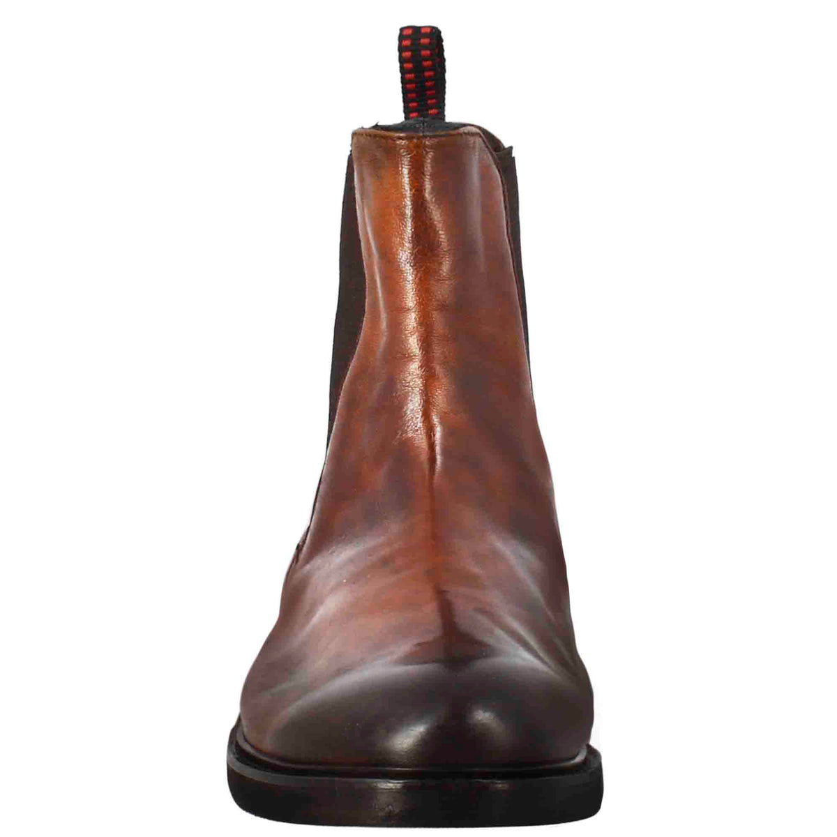 Stivaletto chelsea paupa da donna in pelle lavata cuoio scuro - LeonardoShoes