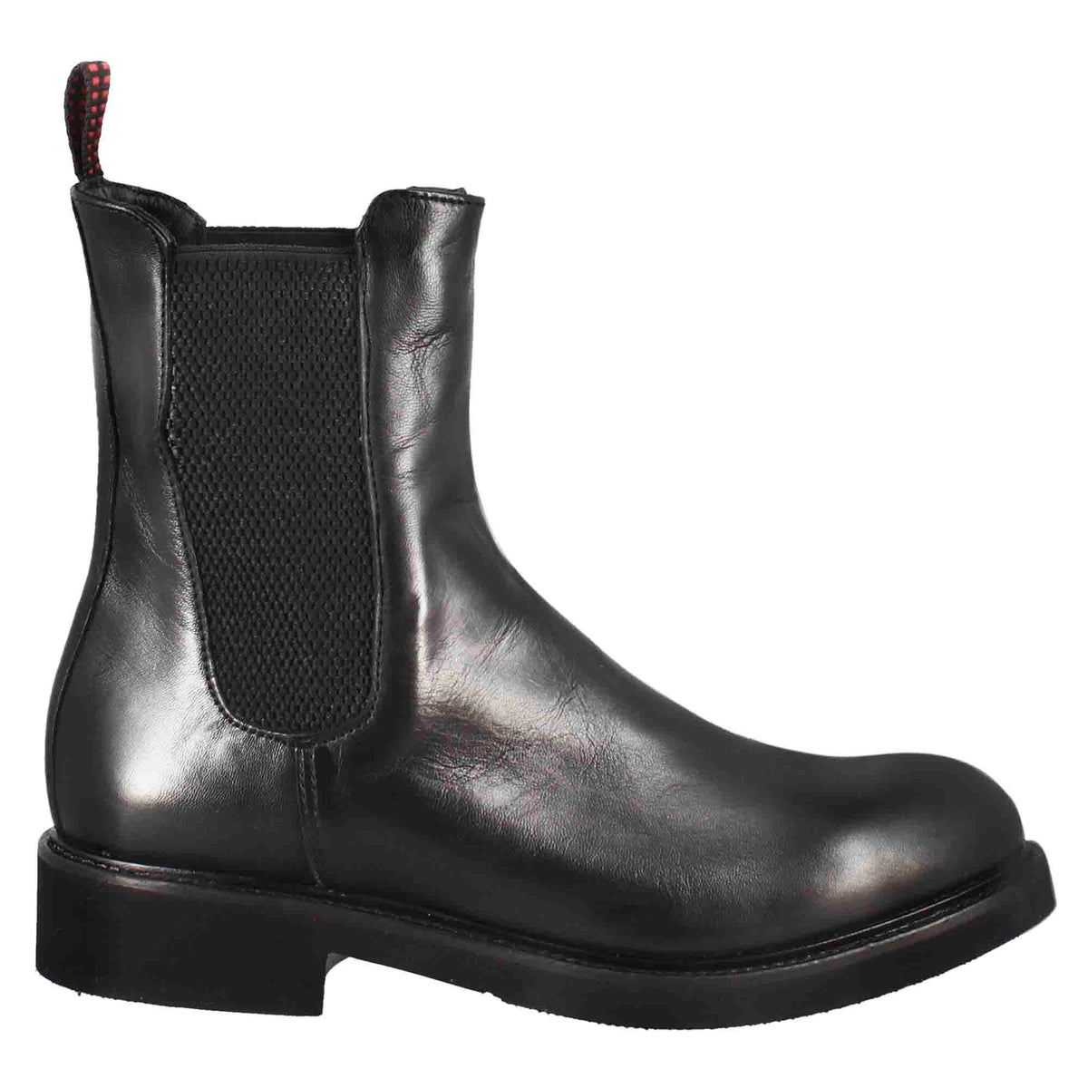 Stivaletto chelsea paupa da donna in pelle lavata colore nero - LeonardoShoes