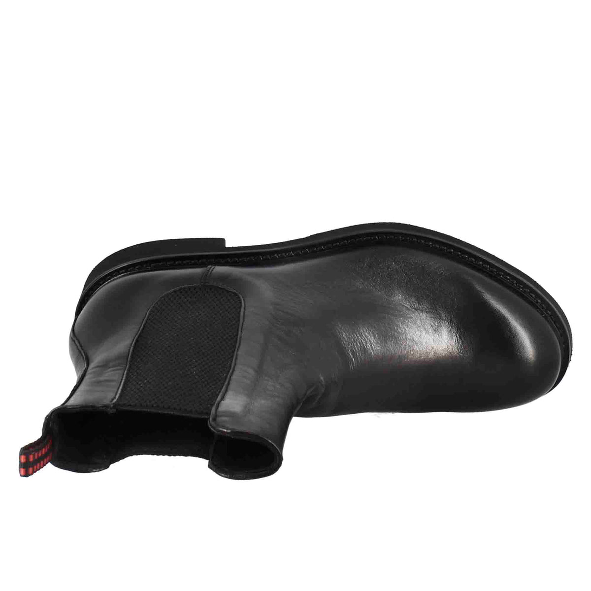Stivaletto chelsea paupa da donna in pelle lavata colore nero - LeonardoShoes