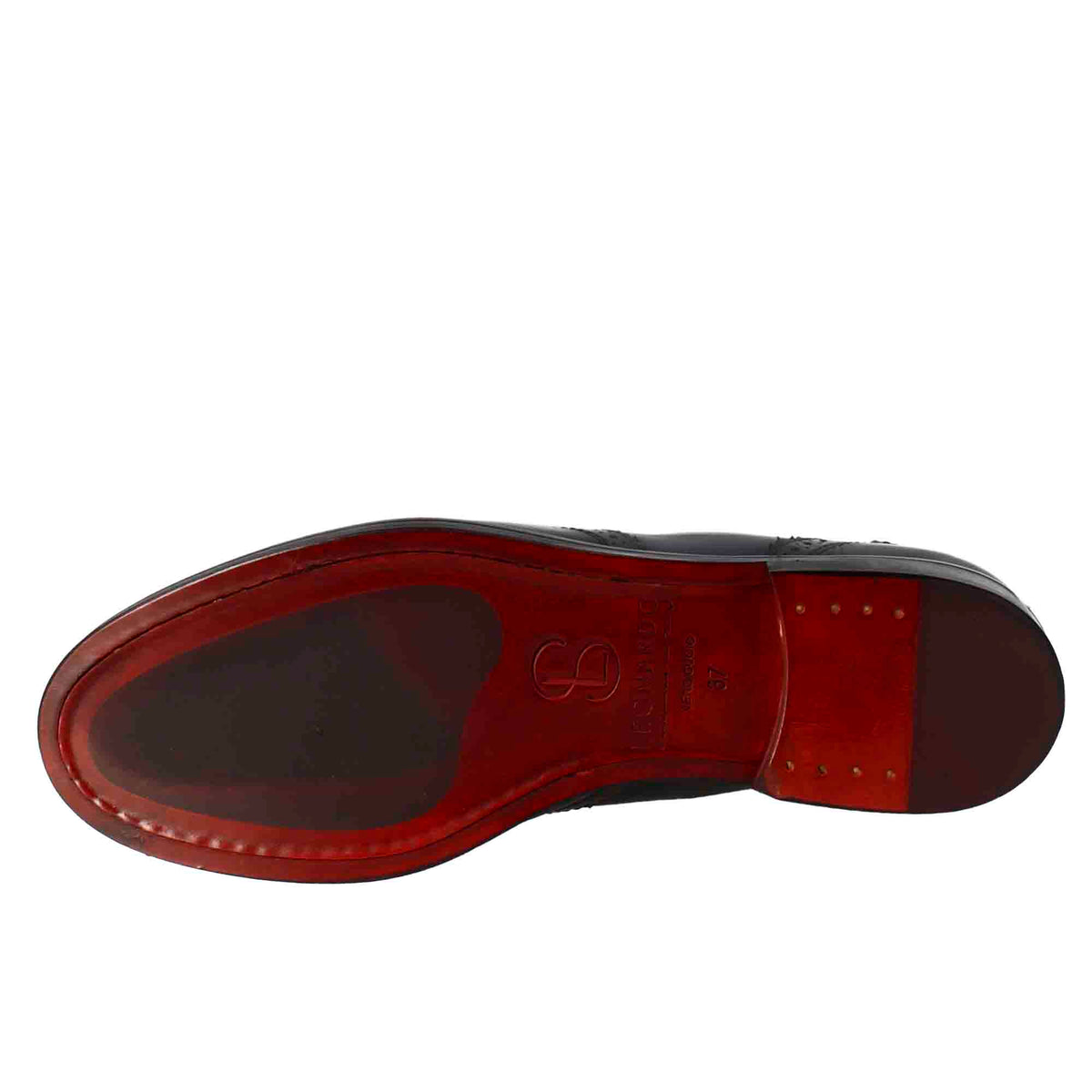 Stivaletto da donna chelsea con dettagli brogue in pelle blu - LeonardoShoes
