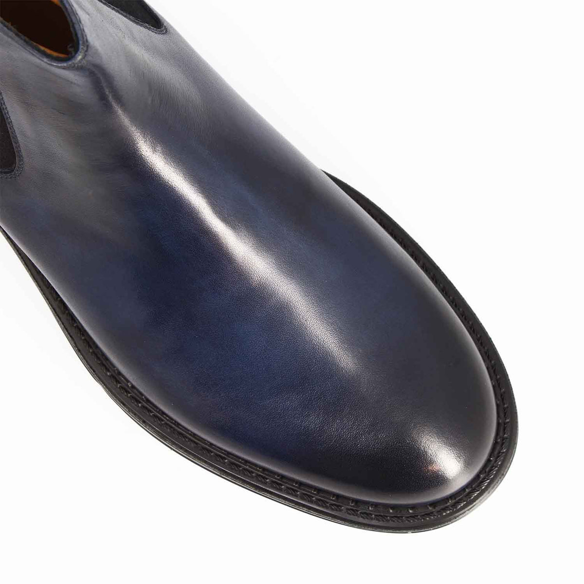 Agusto stivaletto Chelsea da uomo in pelle blu