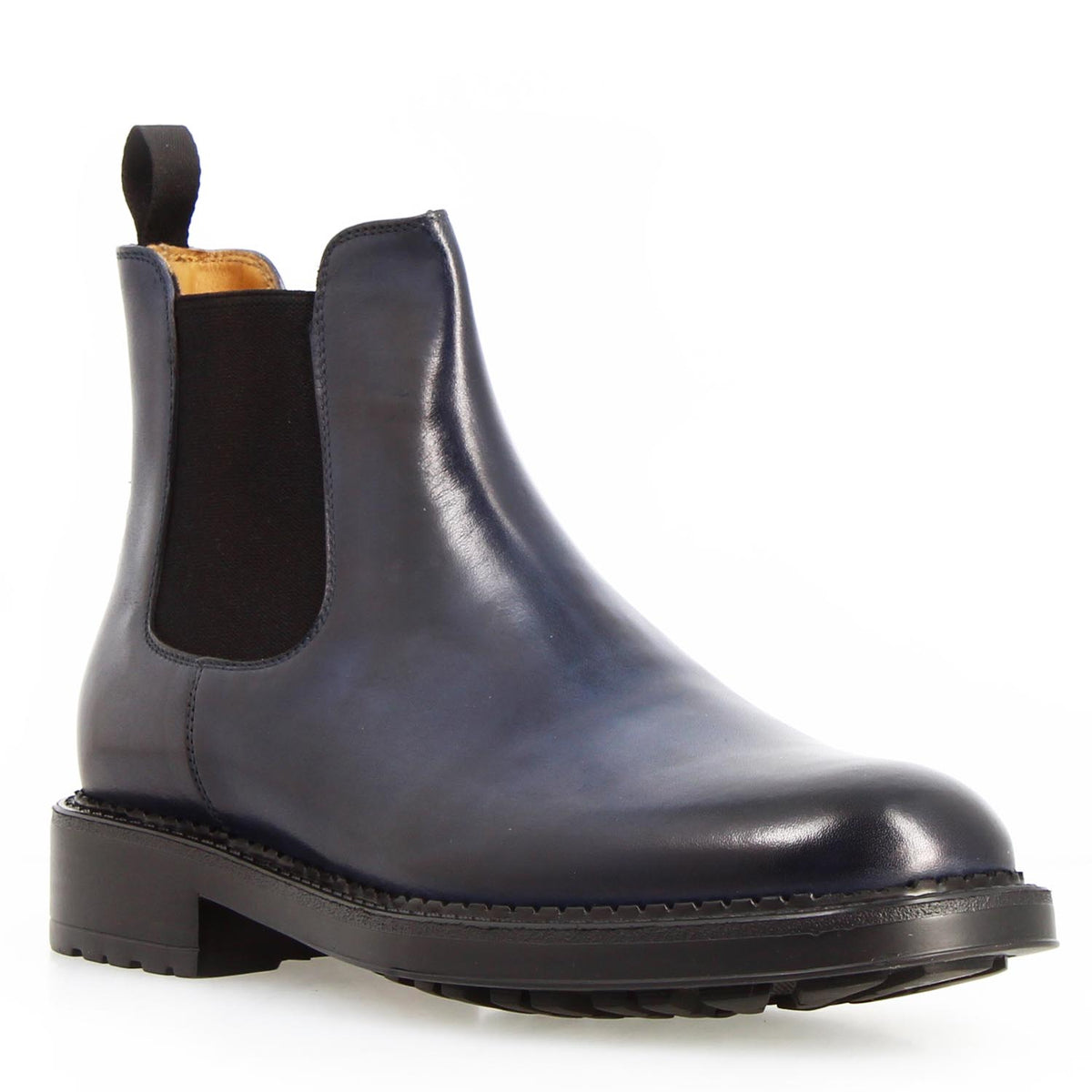 Agusto stivaletto Chelsea da uomo in pelle blu