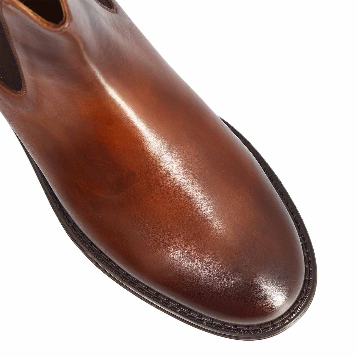 Agusto stivaletto Chelsea da uomo in pelle marrone