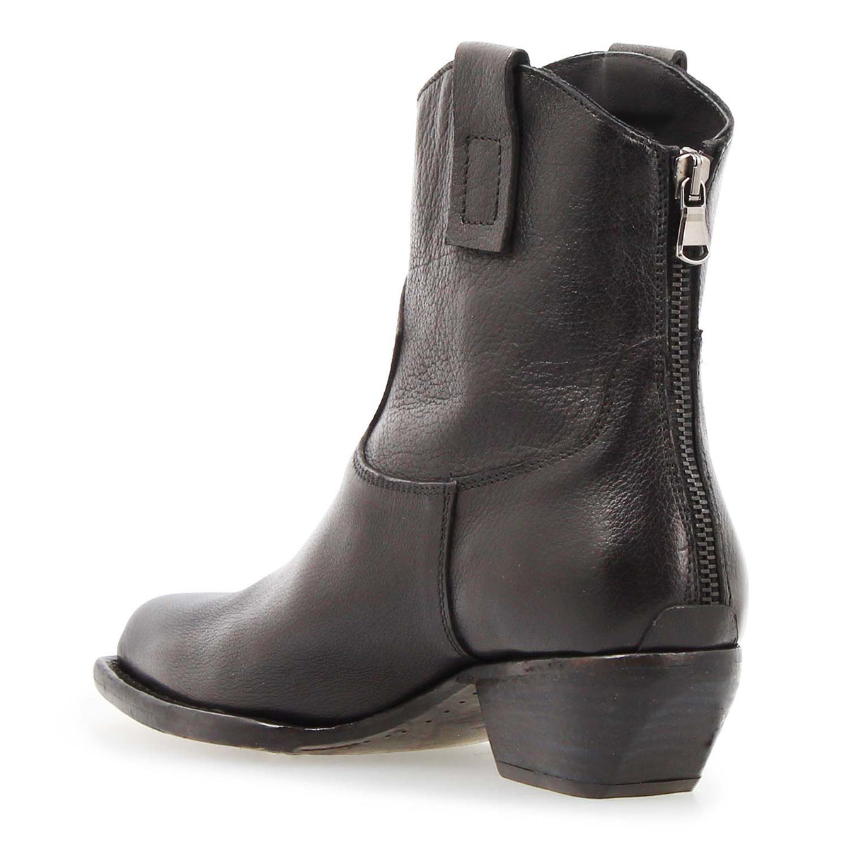 Velvet - Stivaletto texano donna in pelle nera - LeonardoShoes