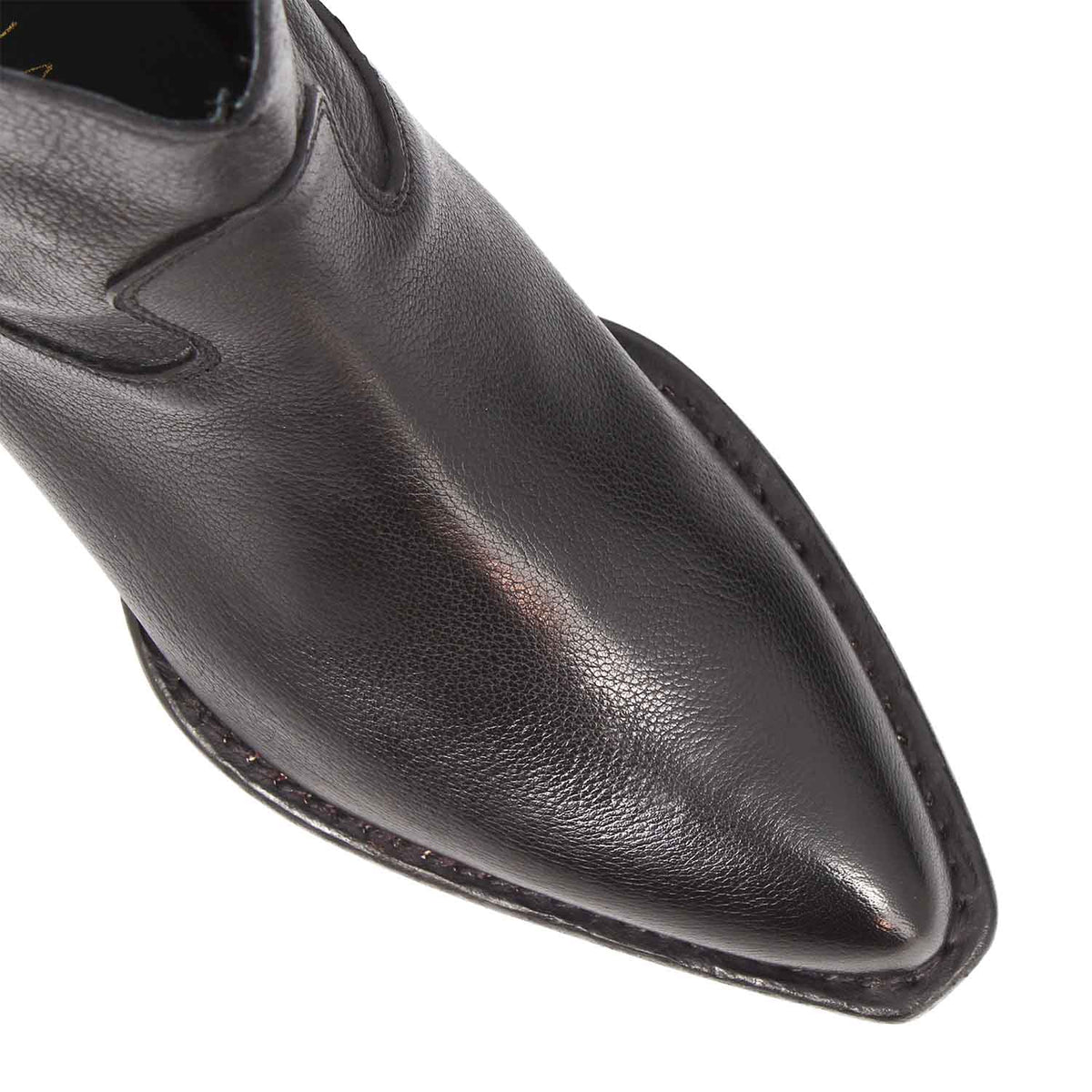 Velvet - Stivaletto texano donna in pelle nera - LeonardoShoes