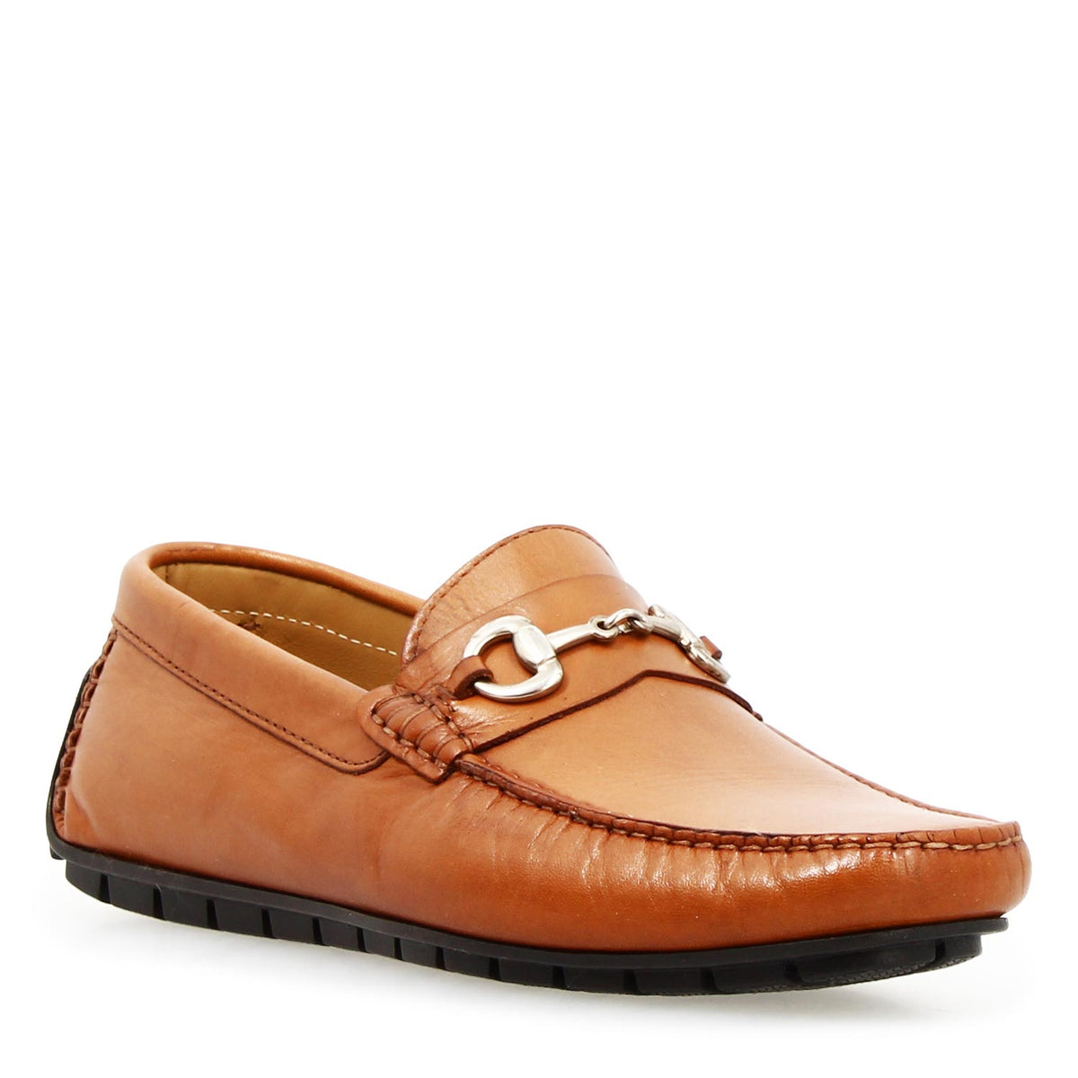 Mocassino Ulisse da uomo in pelle marrone chiaro con morsetto - LeonardoShoes