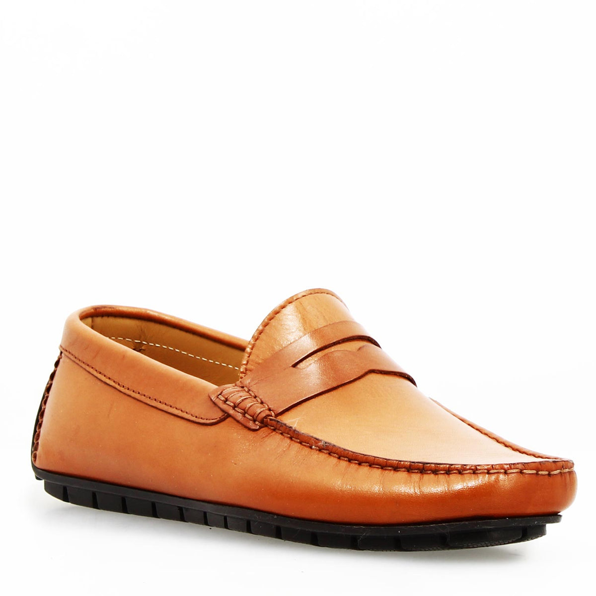 Mocassino Ulisse da uomo in pelle marrone chiaro - LeonardoShoes