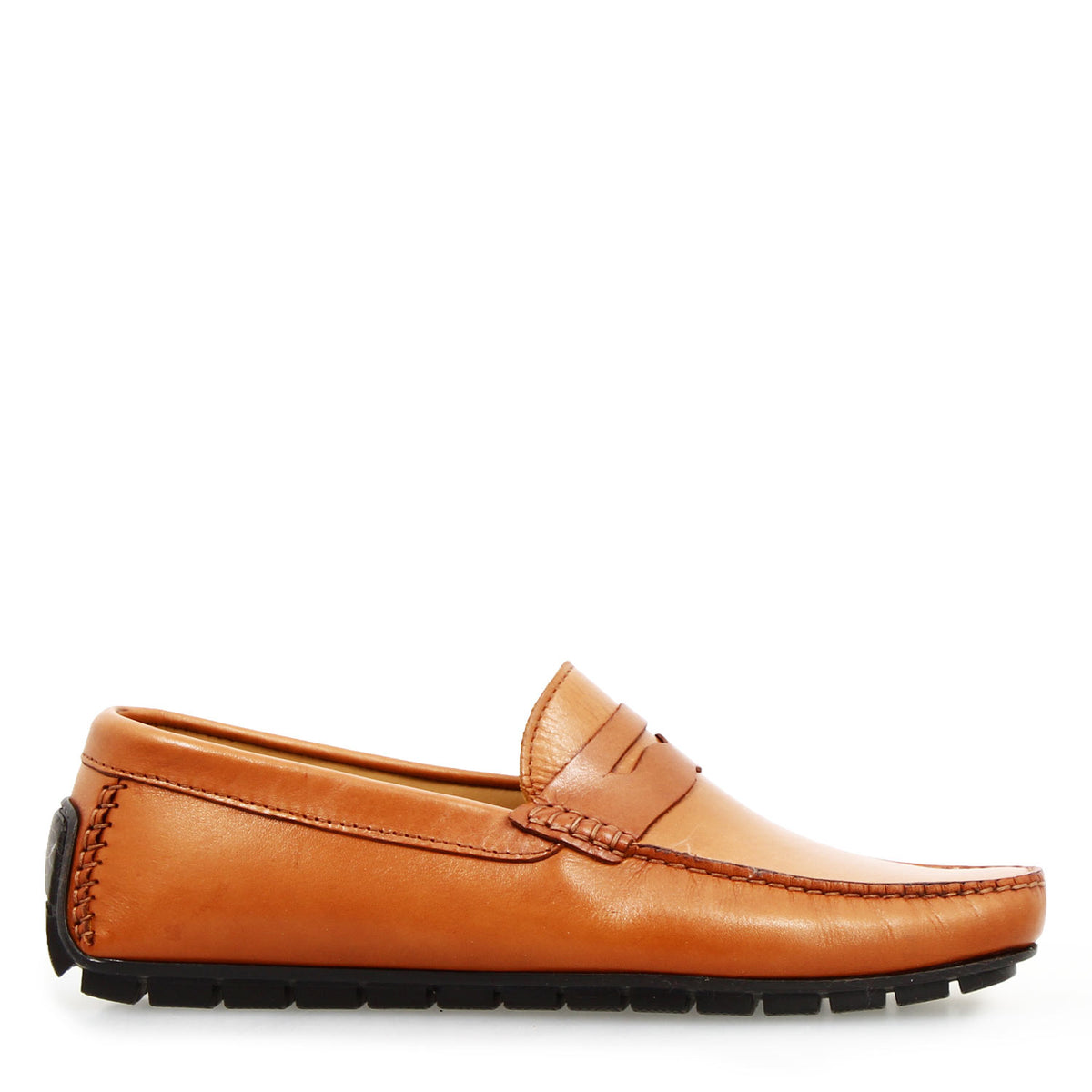 Mocassino Ulisse da uomo in pelle marrone chiaro - LeonardoShoes