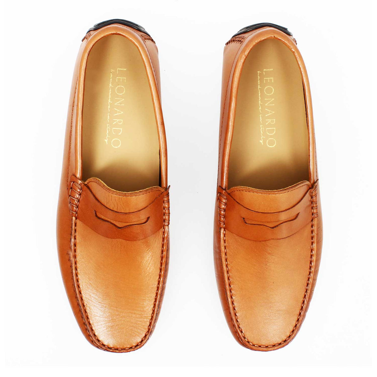 Mocassino Ulisse da uomo in pelle marrone chiaro - LeonardoShoes