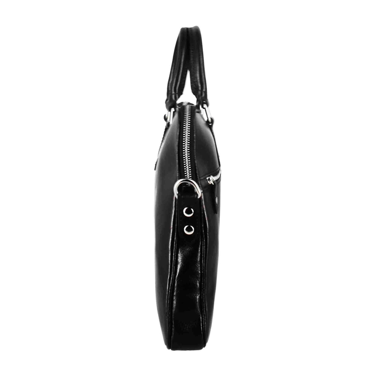 Valigetta Professionale in pelle con tracolla rimovibile colore nero - LeonardoShoes