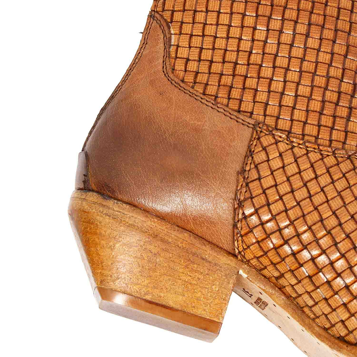 Velvet Int- Stivaletto texano donna in pelle intrecciata marrone - LeonardoShoes
