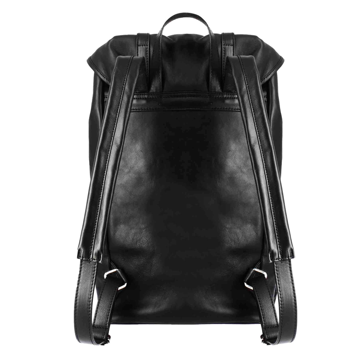 Zaino da viaggio in pelle colore nero con fibbie - LeonardoShoes