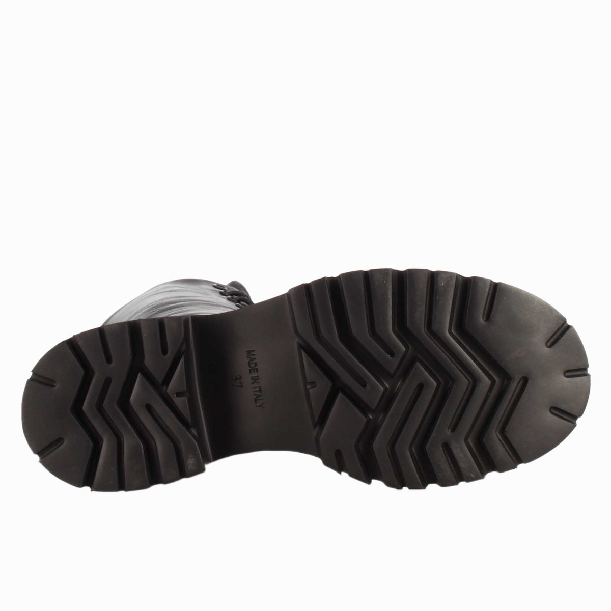 Stivaletto anfibio da donna in vera pelle colore nero con allacciatura - LeonardoShoes