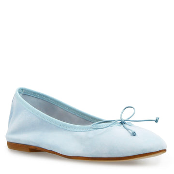 Ballerine da donna Fiocco in camoscio celeste - LeonardoShoes