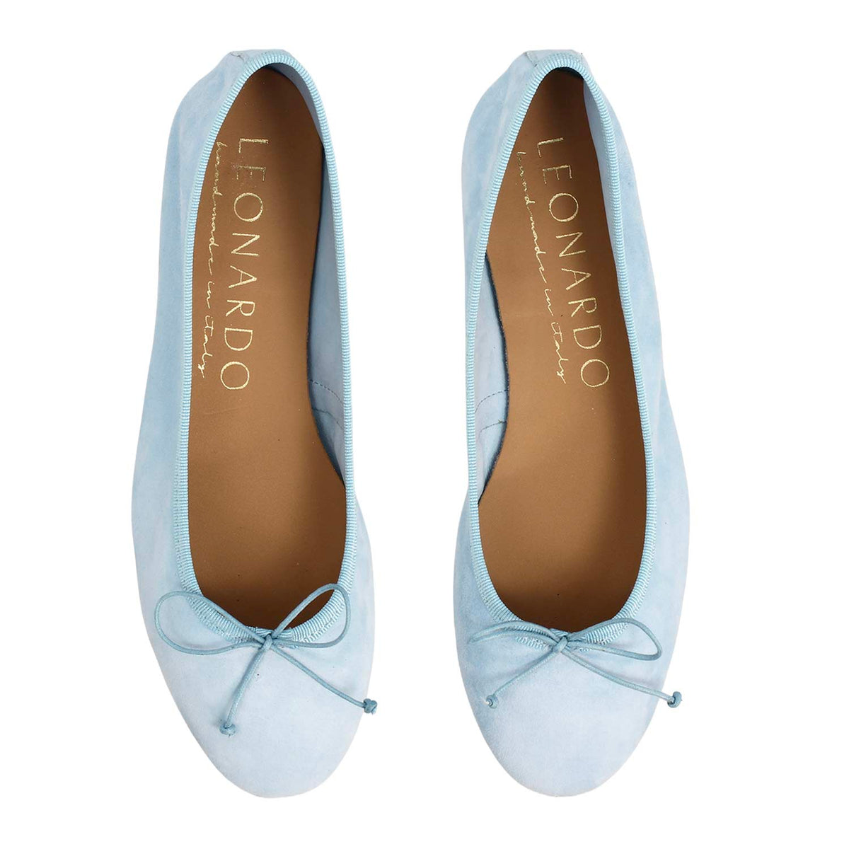 Ballerine da donna Fiocco in camoscio celeste - LeonardoShoes