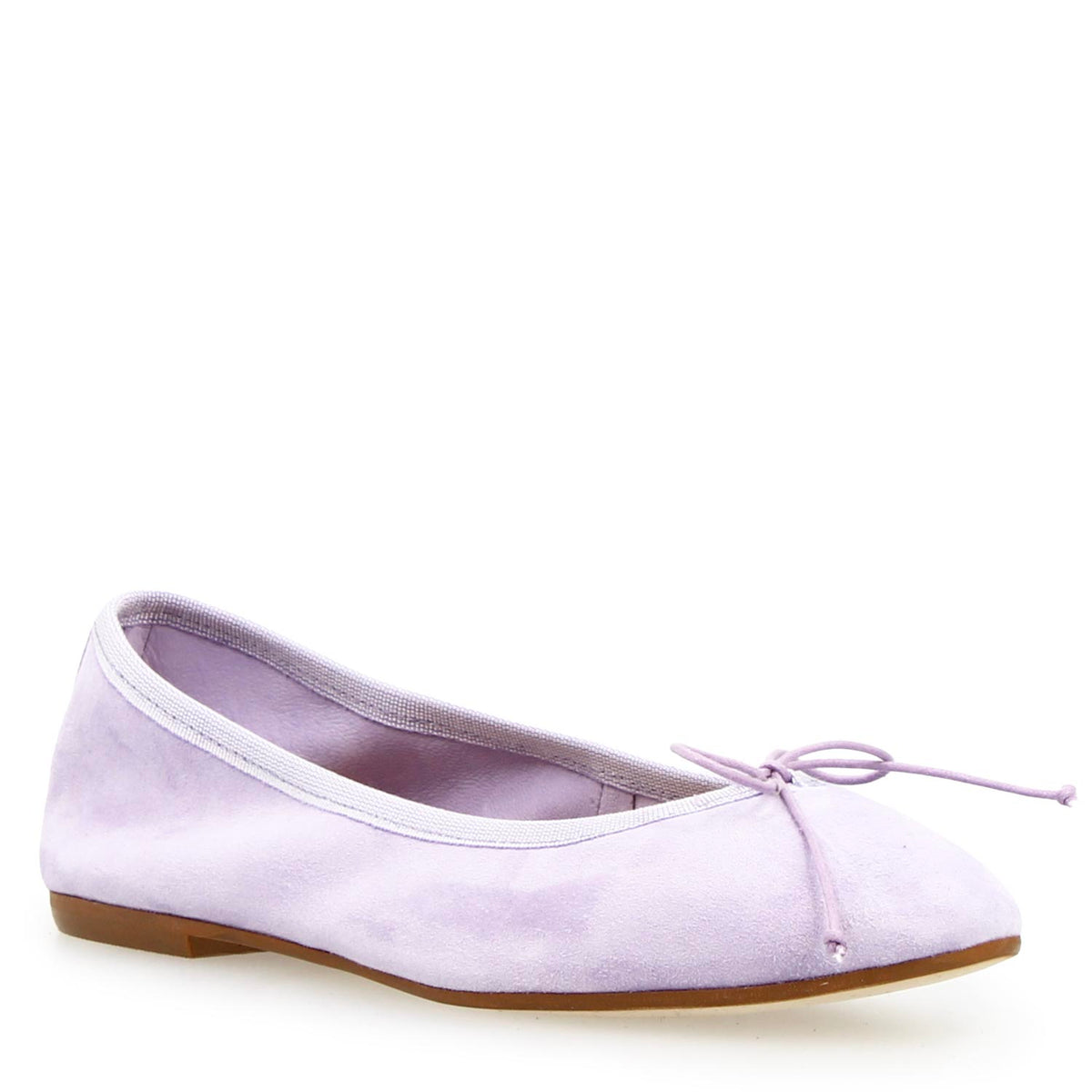 Ballerine da donna Fiocco in camoscio lilla - LeonardoShoes