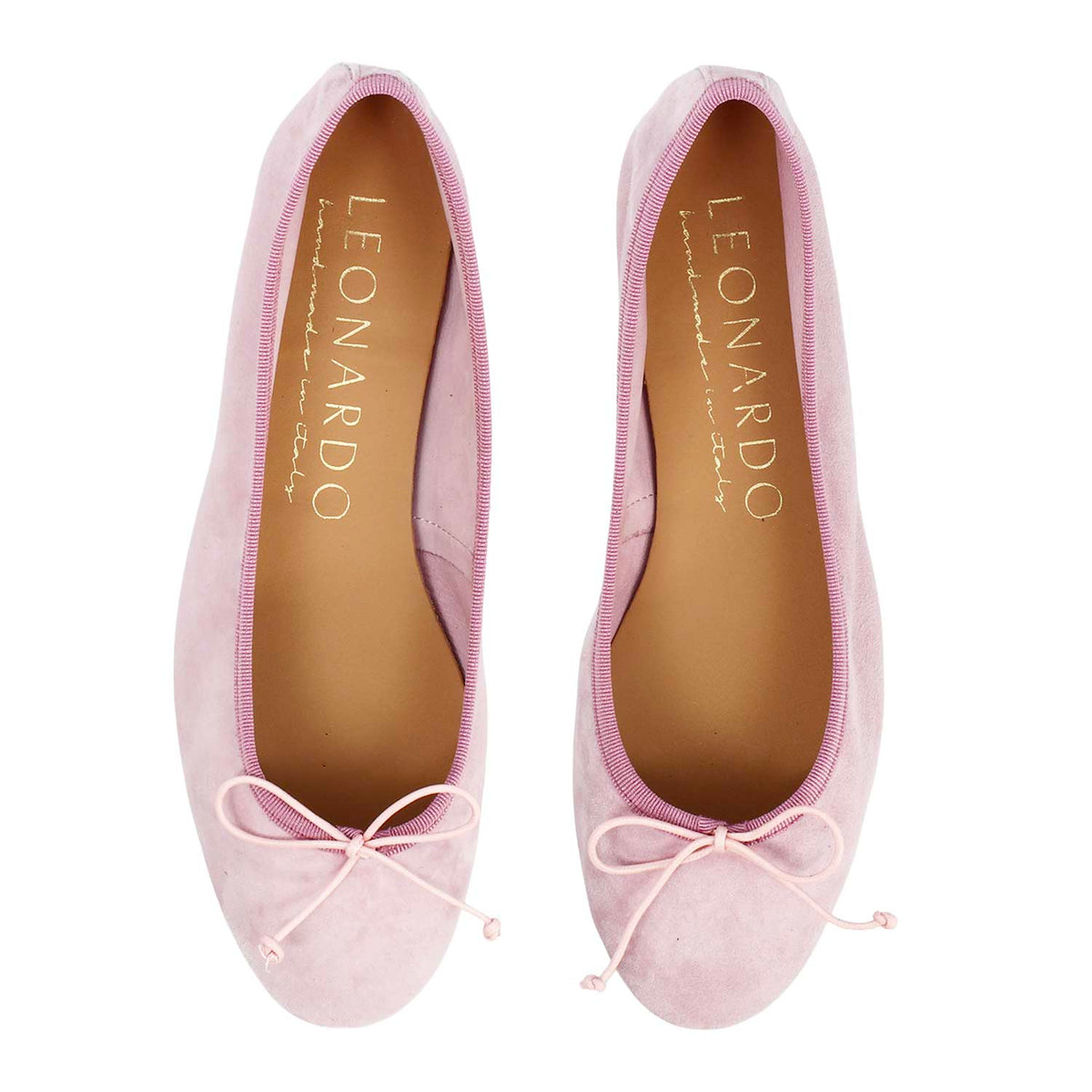 Ballerine da donna Fiocco in camoscio rosa - LeonardoShoes