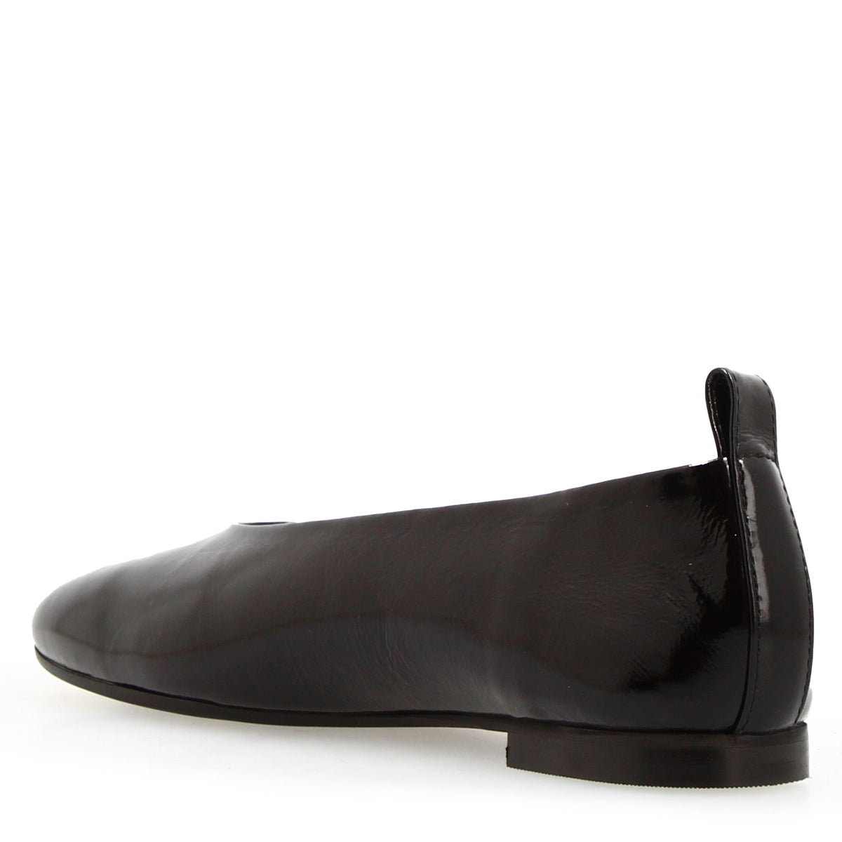 Ballerina artigianale da donna in pelle lucida colore nero - LeonardoShoes