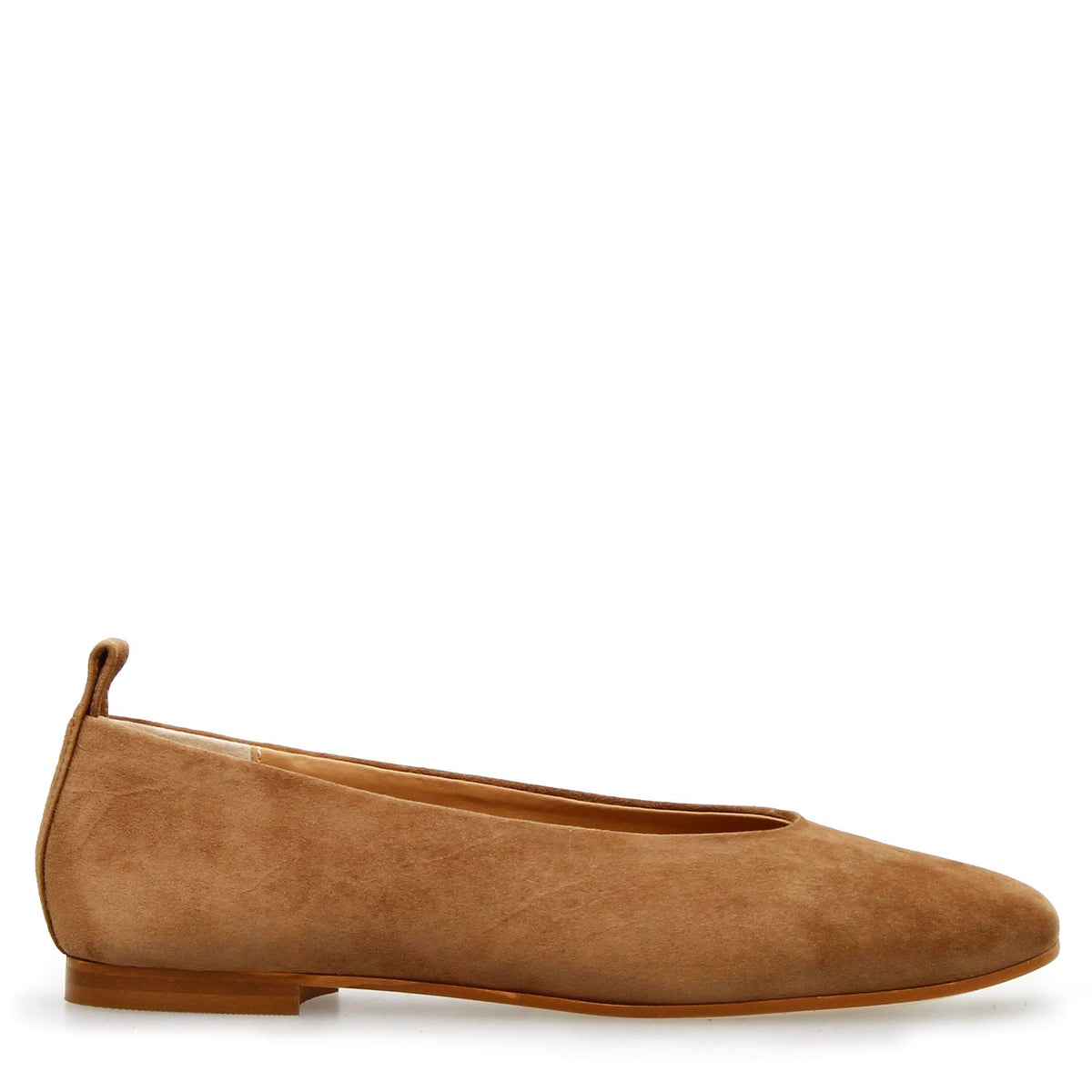Ballerine da donna Venere in suede marrone chiaro - LeonardoShoes
