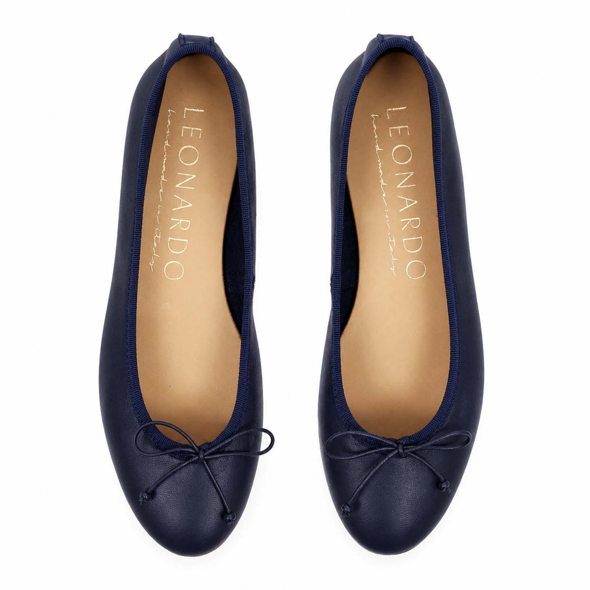 Ballerine da donna Fiocco in pelle blu - LeonardoShoes