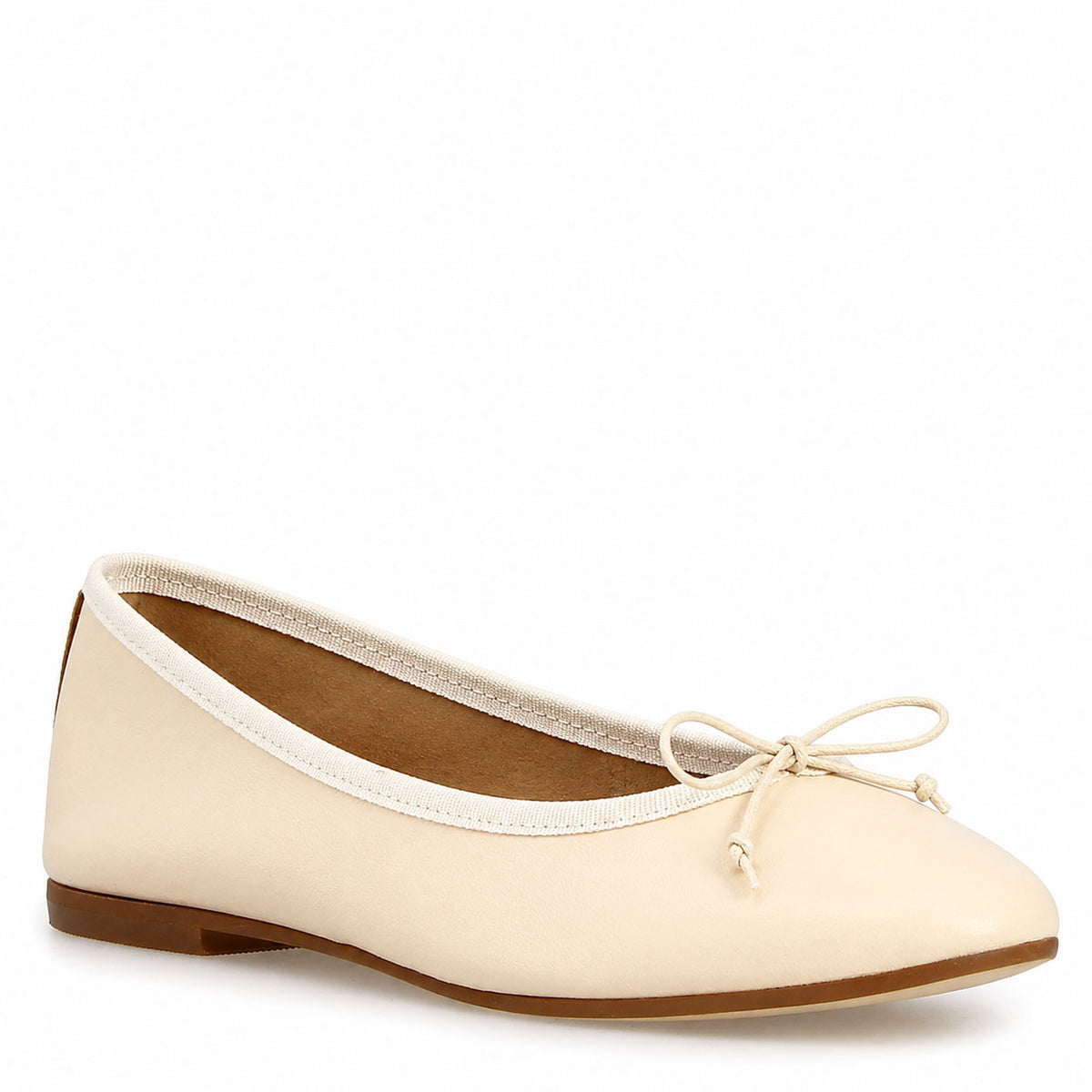 Ballerina da donna Fiocco in pelle beige - LeonardoShoes
