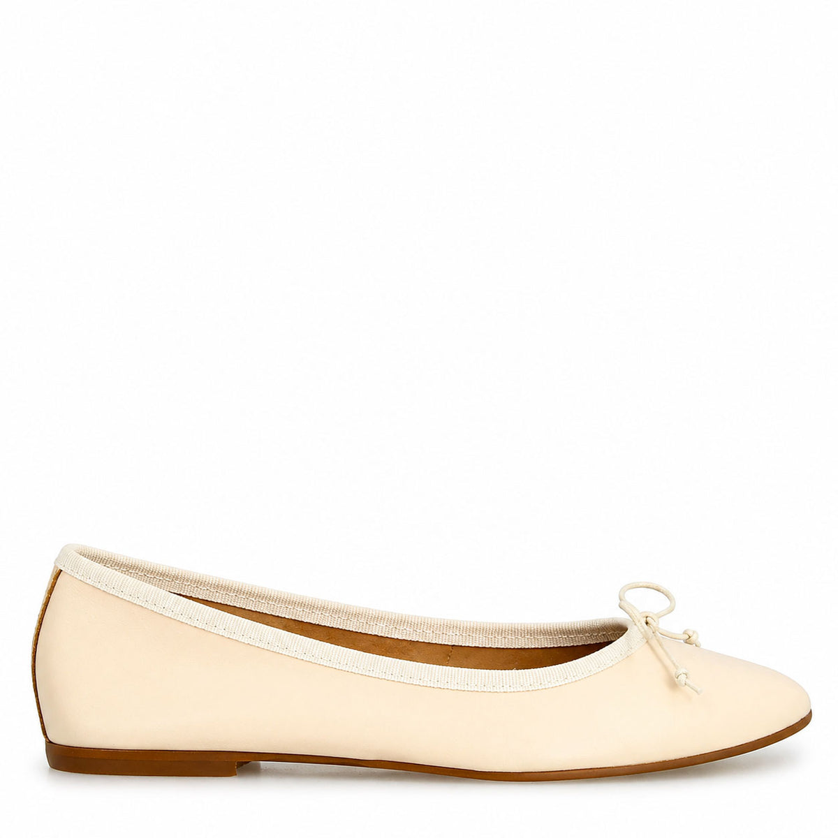 Ballerina da donna Fiocco in pelle beige - LeonardoShoes