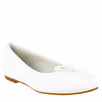 Ballerine leggere da donna color bianco in pelle liscia - LeonardoShoes