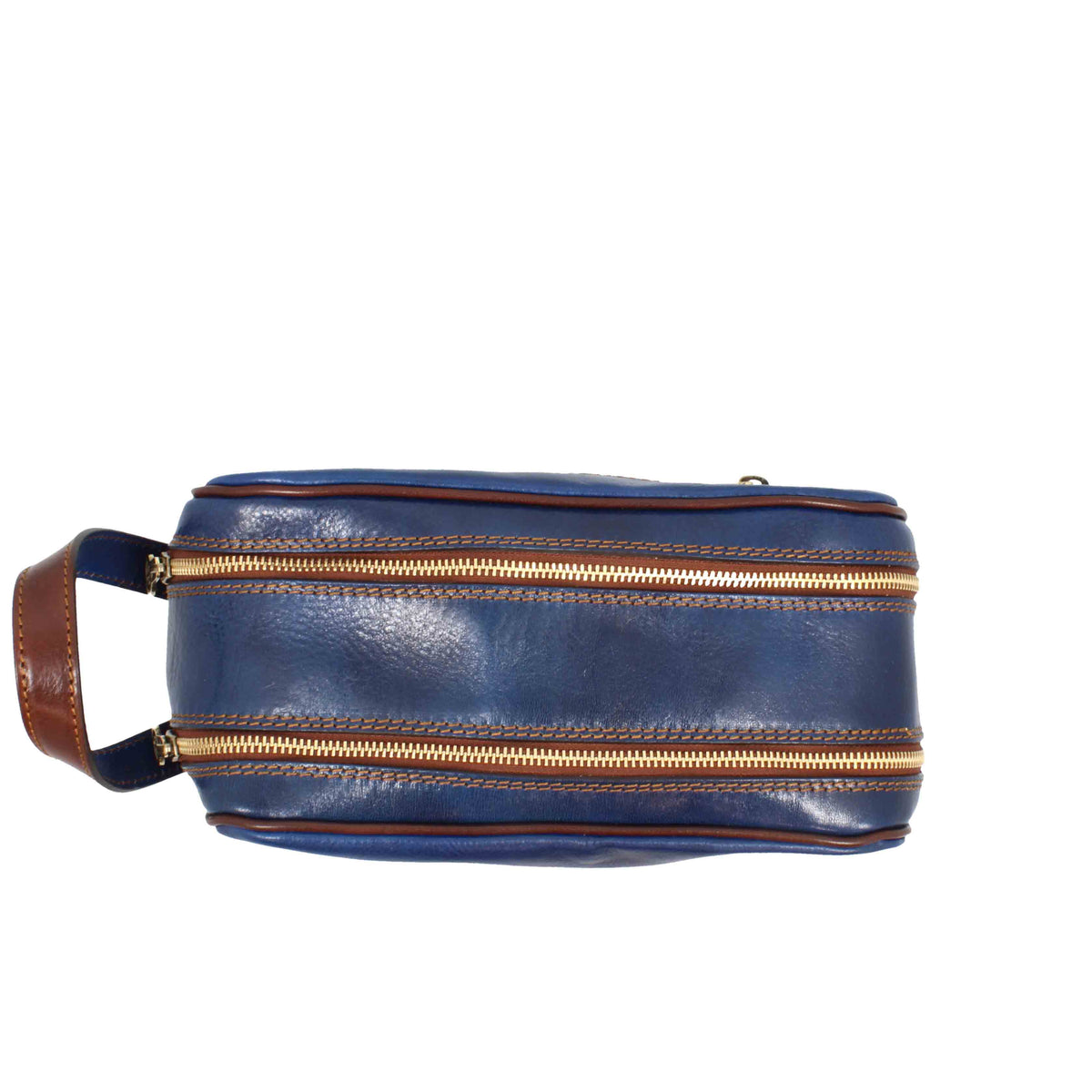 Necessaire doppio grande in pelle pieno fiore con doppia zip e tasca utility - LeonardoShoes