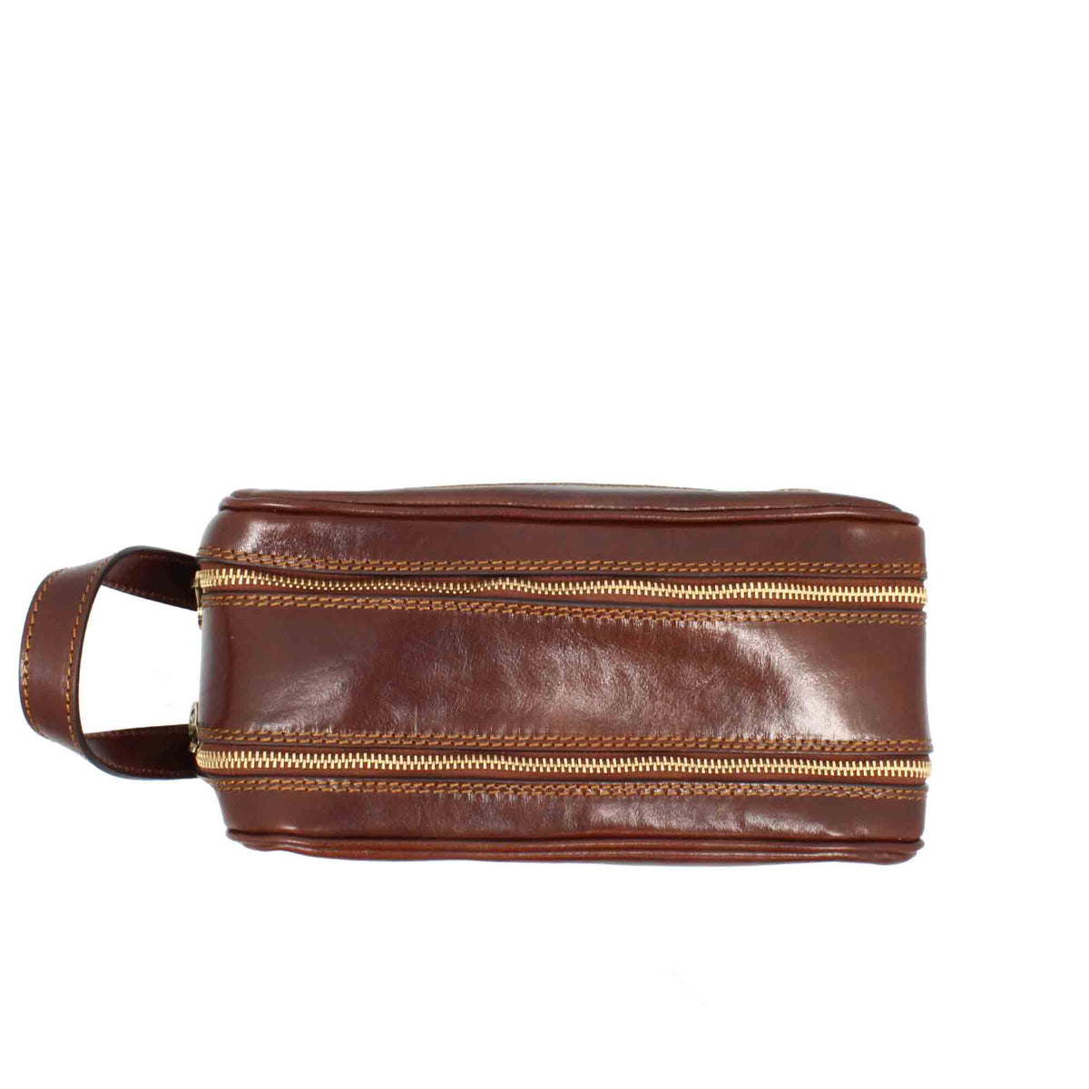 Necessaire doppio grande in pelle pieno fiore con doppia zip e tasca utility - LeonardoShoes