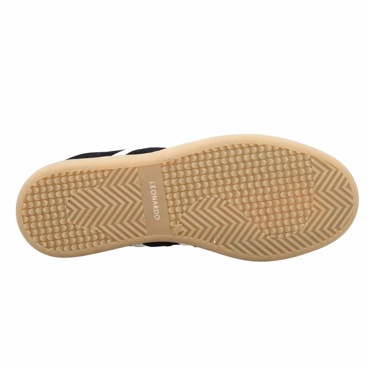 Sneaker artigianale da donna in pelle colore bianco e blu - LeonardoShoes