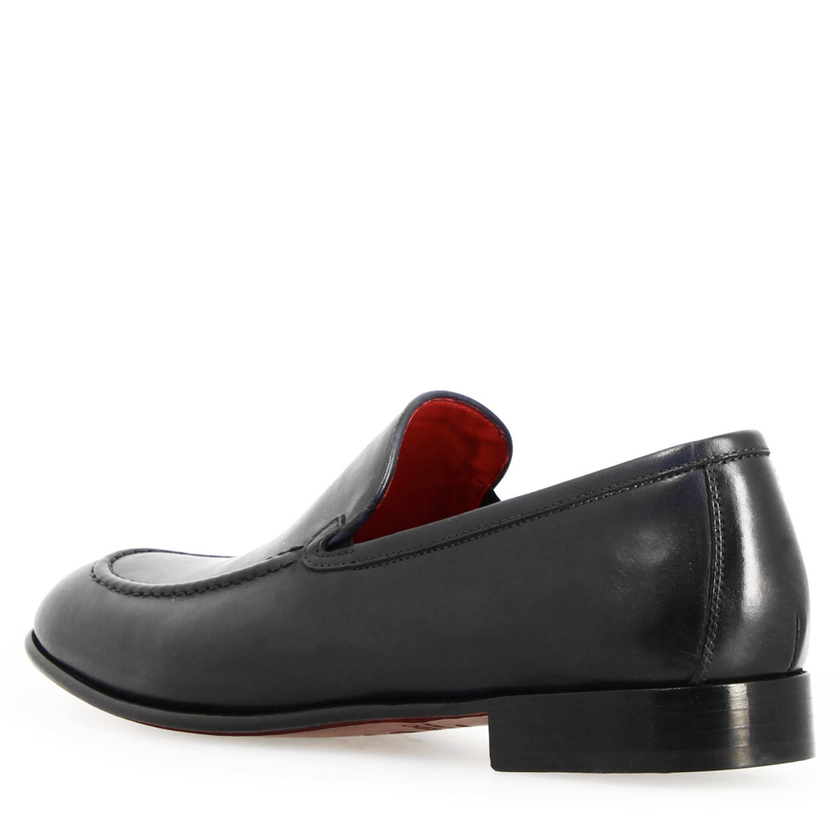 Mocassino liscio Adriano da uomo in pelle nera - LeonardoShoes