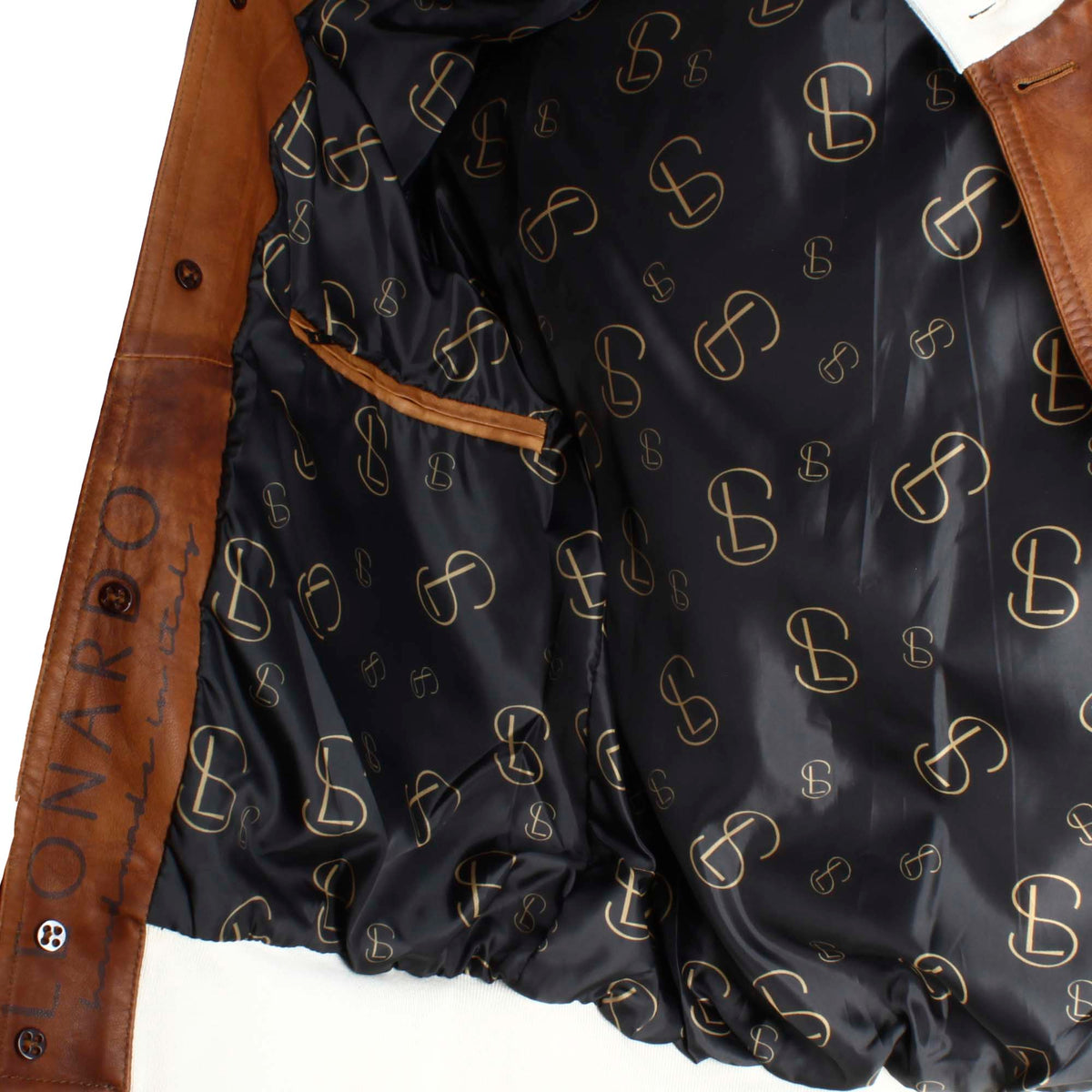 Giacca bomber Cefalù da uomo in pelle marrone - LeonardoShoes