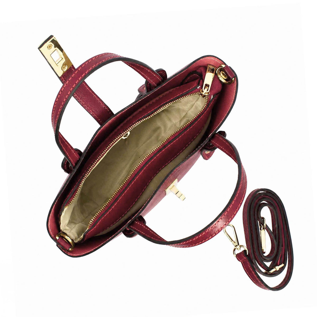 Borsa a mano Lisa da donna in pelle bordeaux - LeonardoShoes