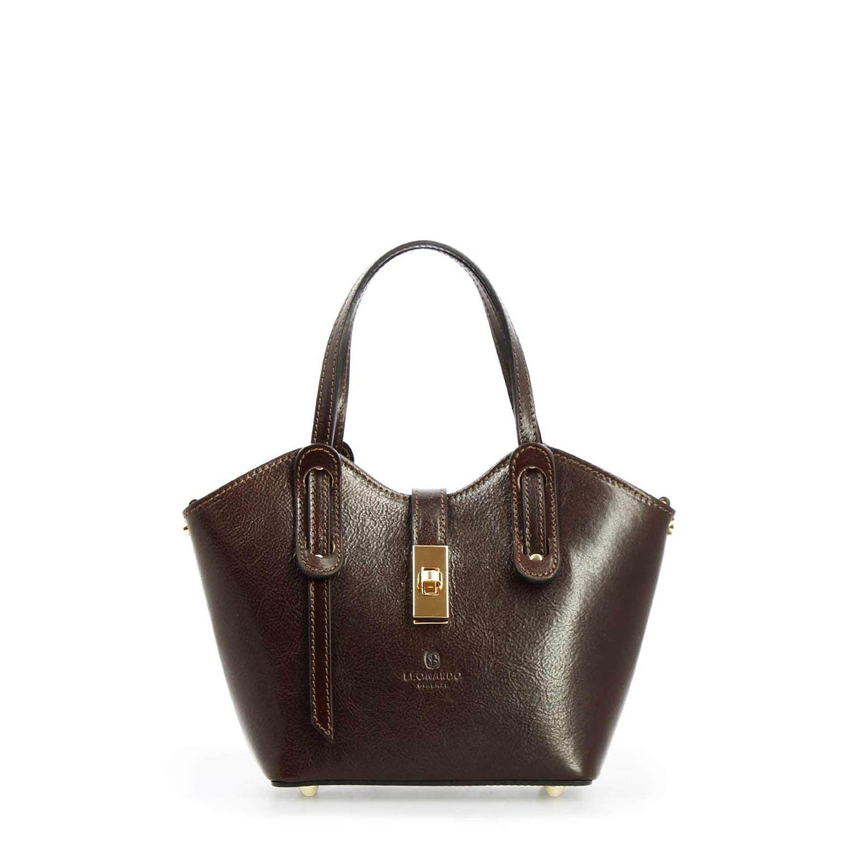 Borsa a mano Lisa da donna in pelle marrone scuro - LeonardoShoes