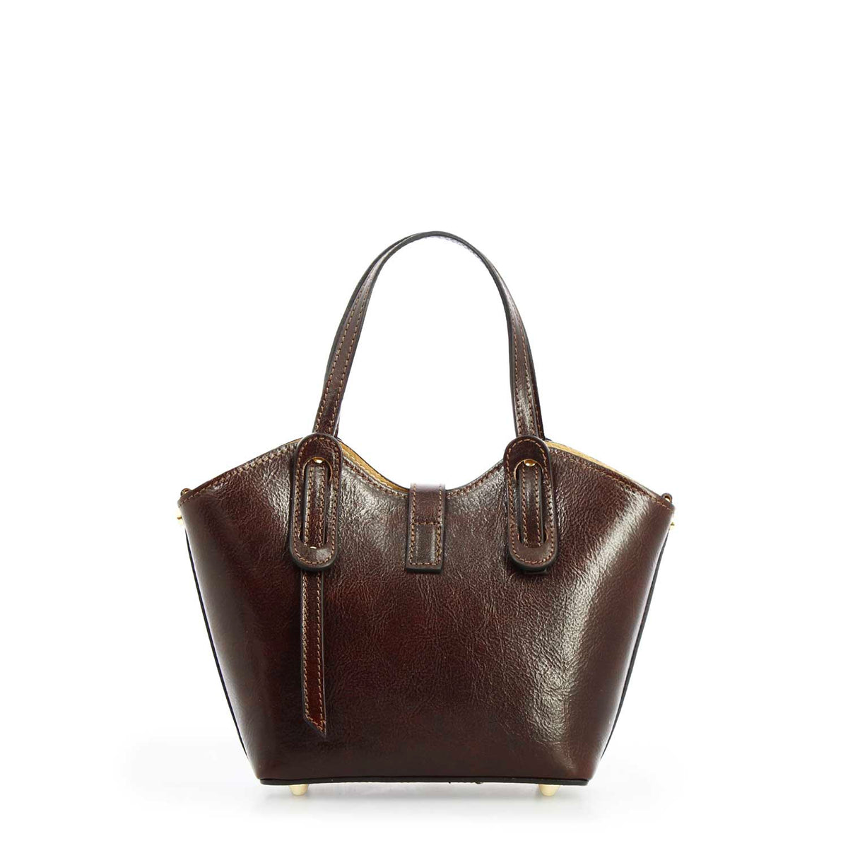 Borsa a mano Lisa da donna in pelle marrone scuro - LeonardoShoes