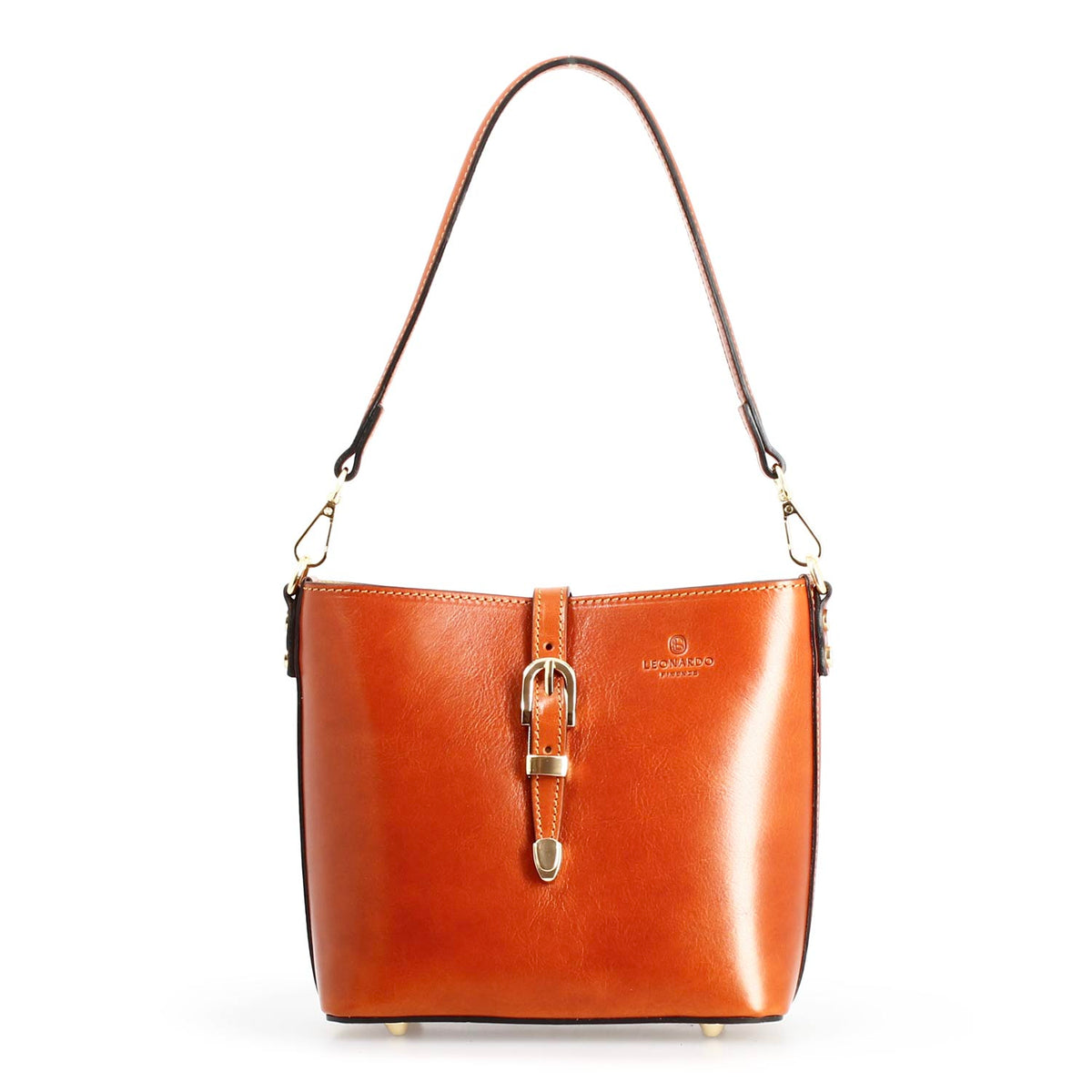 Borsa a spalla Atena da donna in pelle arancione - LeonardoShoes