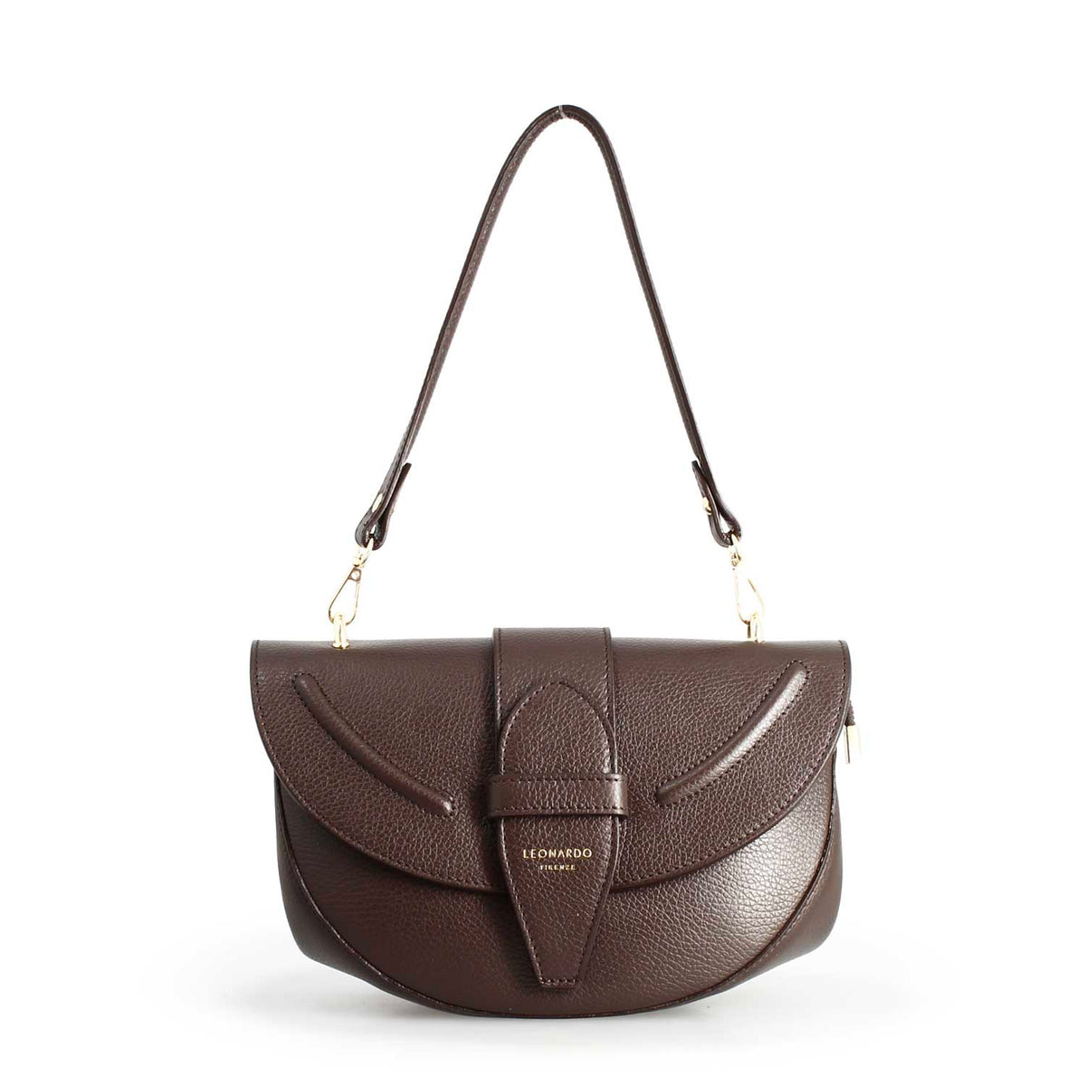 Borsa a spalla Ofelia da donna in pelle marrone - LeonardoShoes
